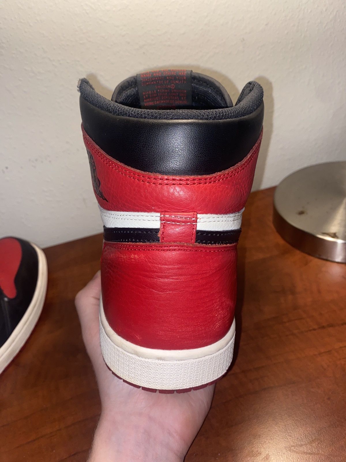 Jordan Brand Jordan 1 Bred Toe Size US 11.5 / EU 44-45 - 9 Thumbnail
