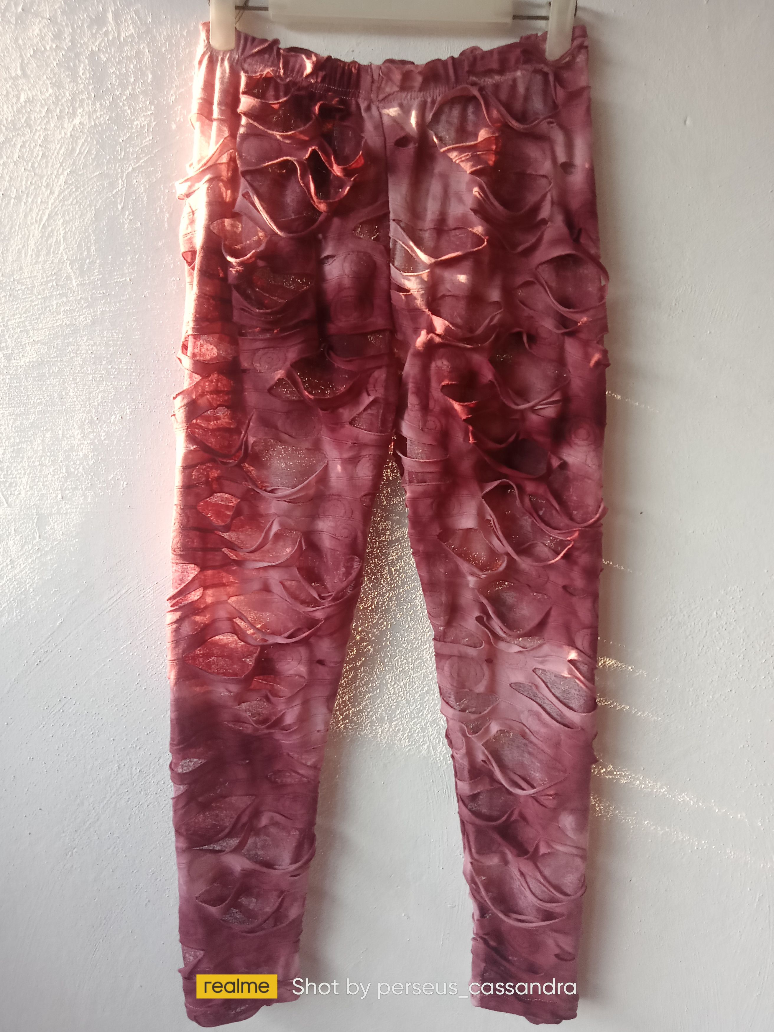 Japanese Brand Distressed Ripped Mesh Legging Pants Size 29" - 1 Thumbnail
