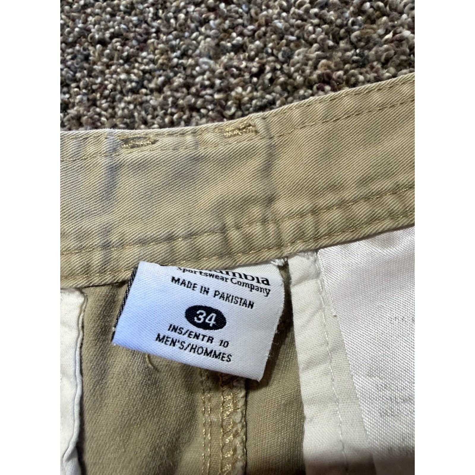 Vintage Columbia Cargo Shorts Mens 34 Tan Beige Cotton 9" Inseam Flat Front Pockets Regular 34X9 Size US 34 / EU 50 - 3 Thumbnail