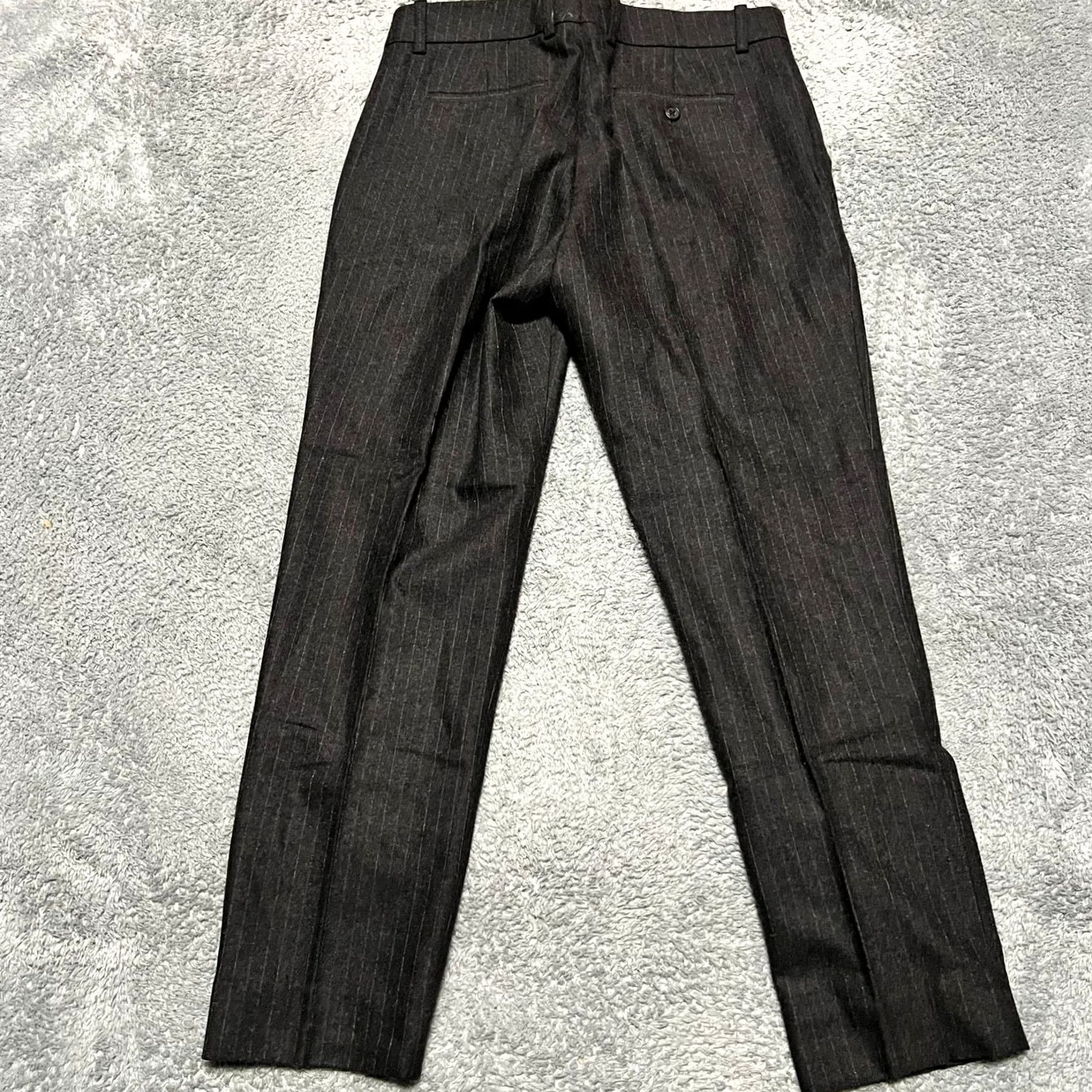 J.Crew J.Crew Pants Womens 2 Tollegno 1900 Wool Gray Stripe Straight Leg 31x27 Dress Pants Womens Gray 2 Regular Boys? Size 26" / US 2 / IT 38 - 4 Thumbnail