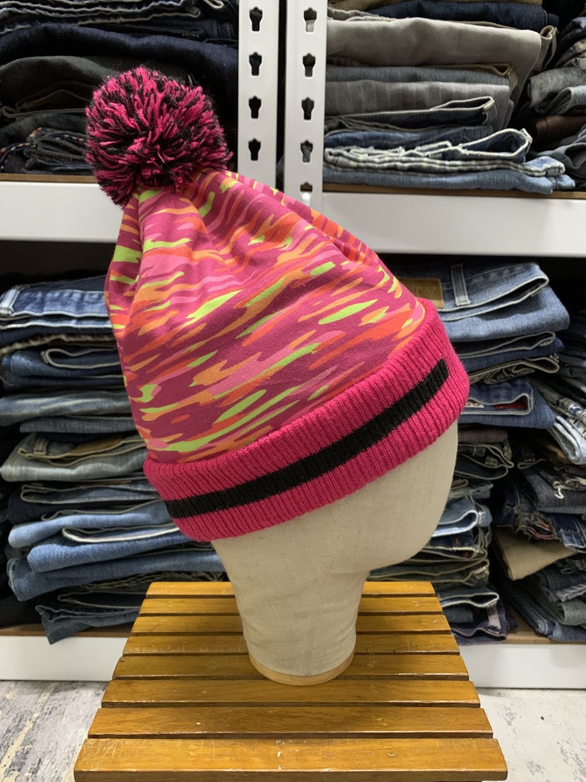 Nike Vintage Y2K Nike Snow Cap Multicolour Beanie Hat Size ONE SIZE - 4 Thumbnail