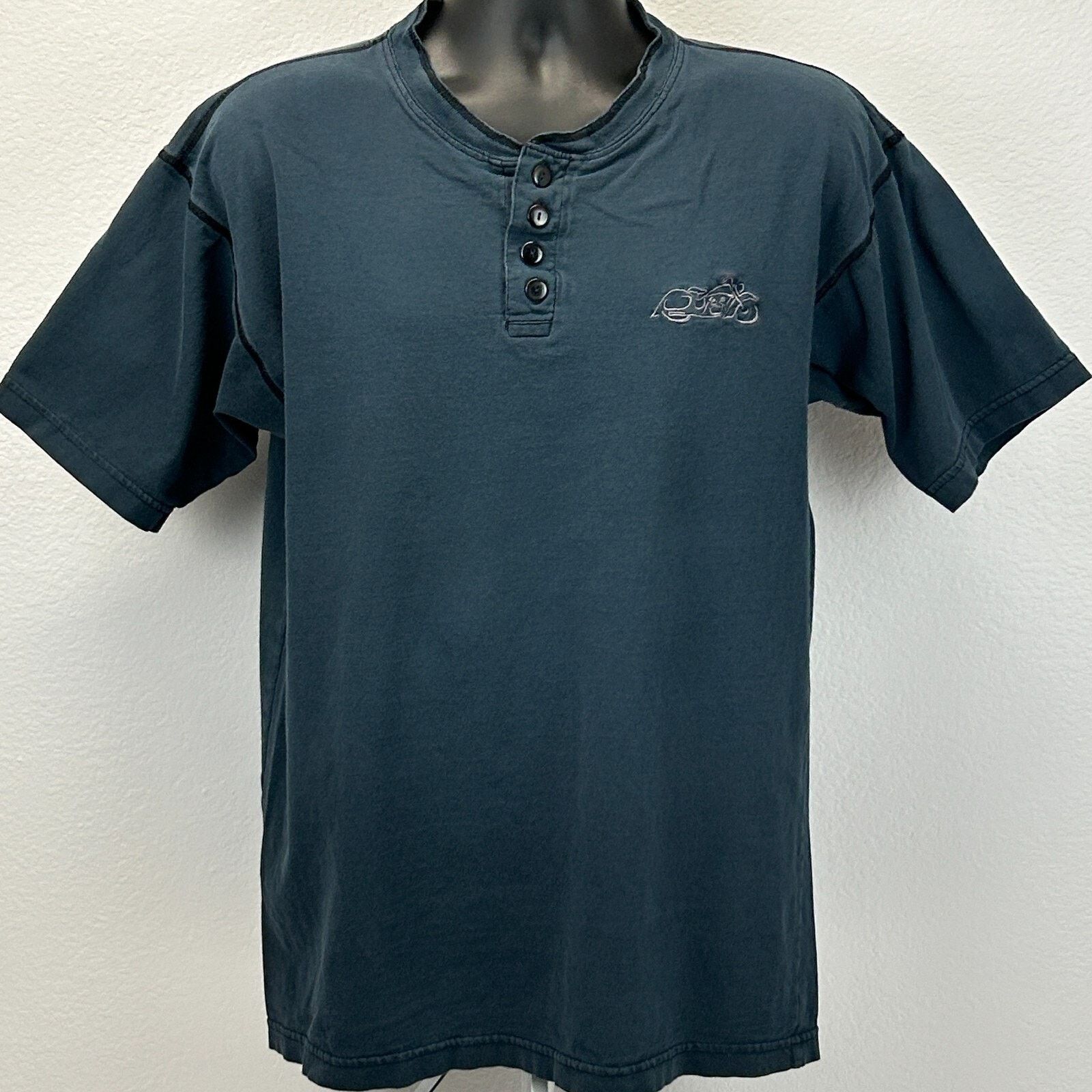 Other Vintage 90s Easyriders Magazine Henley T Shirt Blue Biker L Size US L / EU 52-54 / 3 - 2 Thumbnail