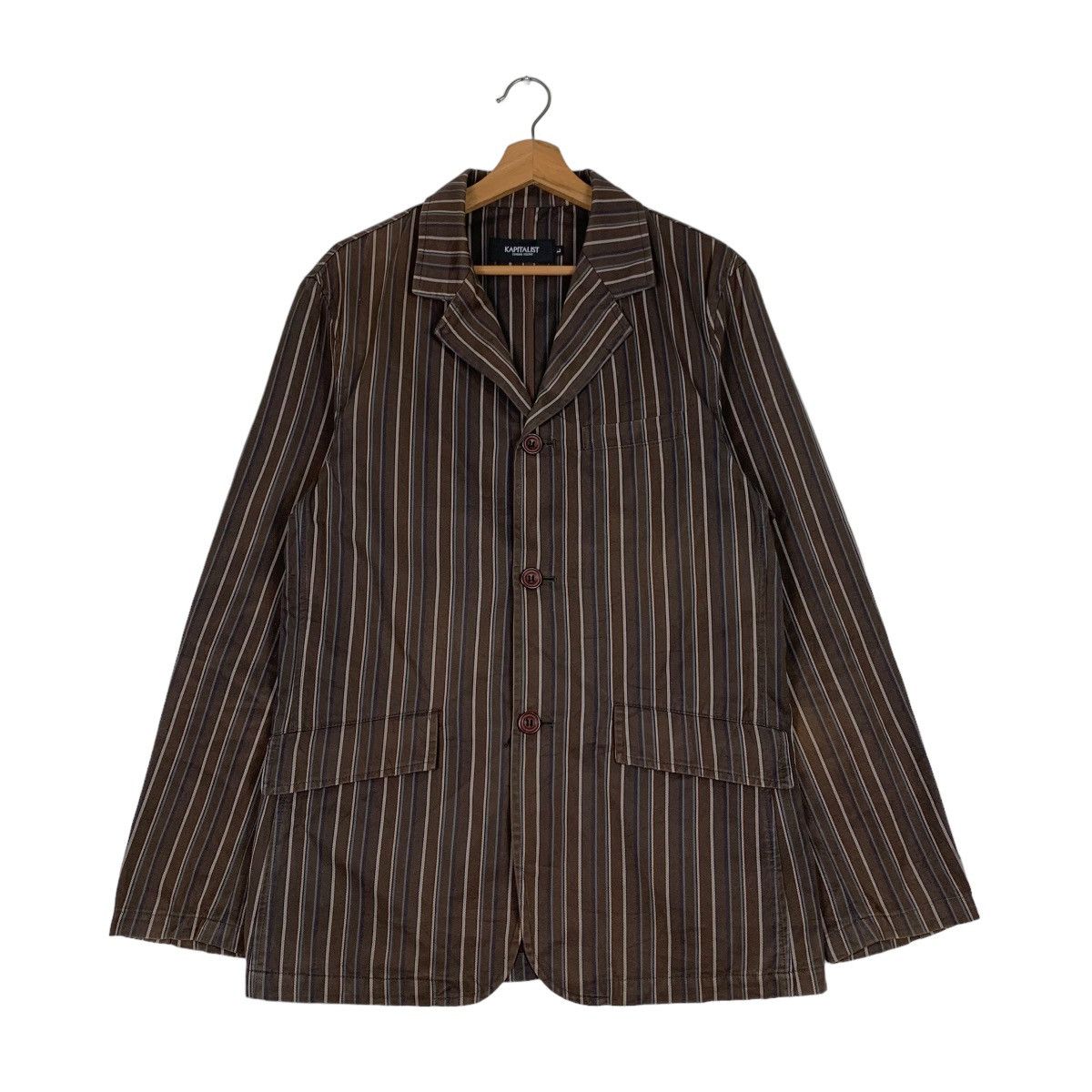Japanese Brand KAPITALIST Striped Casual Jacket #0624-C29 Size US L / EU 52-54 / 3 - 1 Thumbnail