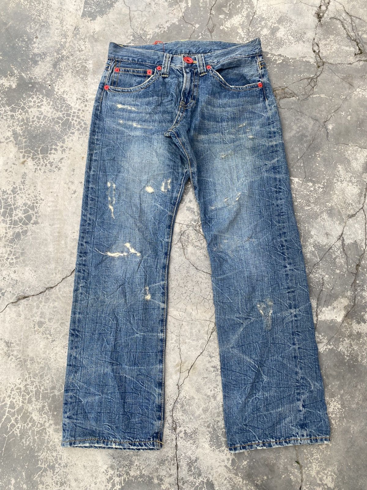 Japanese Brand CO & LU Whisker Jeans Size US 30 / EU 46 - 3 Thumbnail