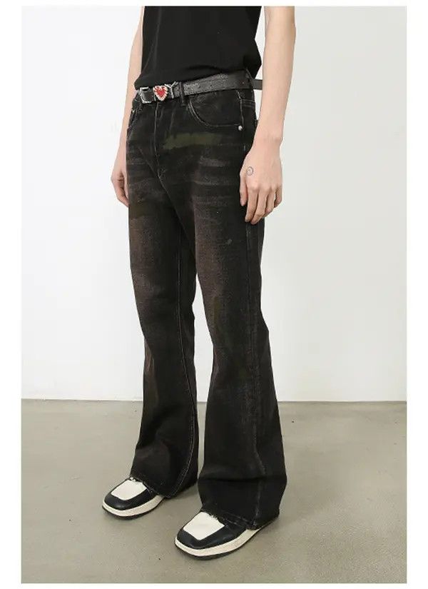 Japanese Brand Vintage wide-leg washed distressed loose flared jeans Size US 32 / EU 48 - 6 Thumbnail