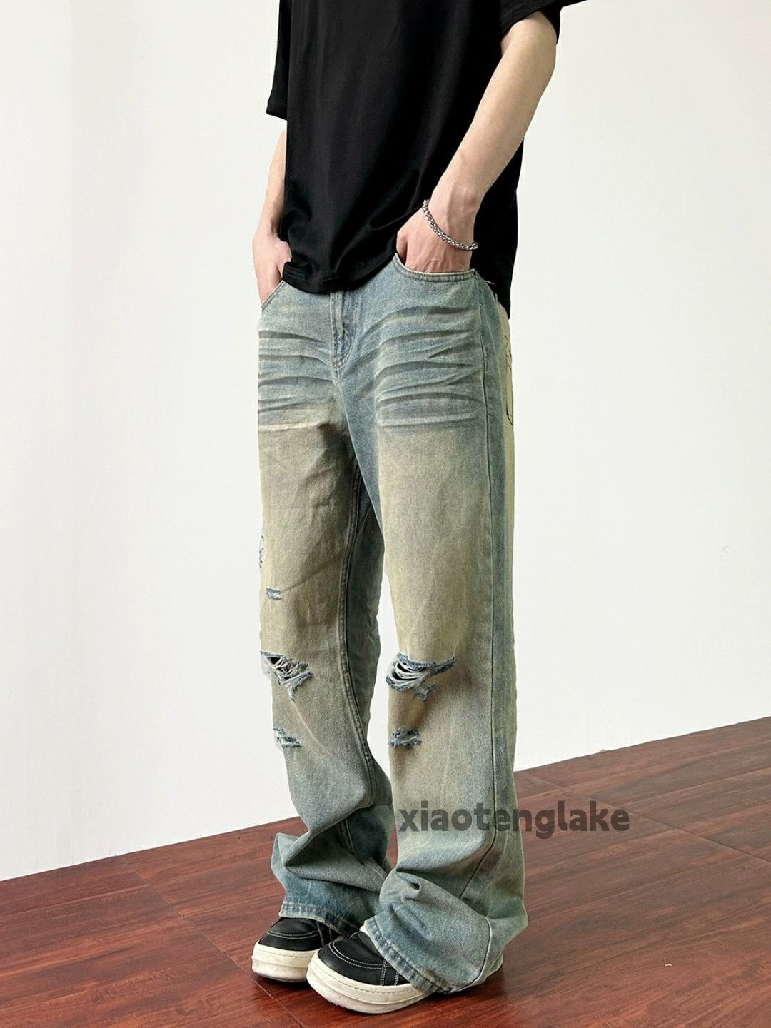washed faded skate hiphop damaged rusty grunge jeans