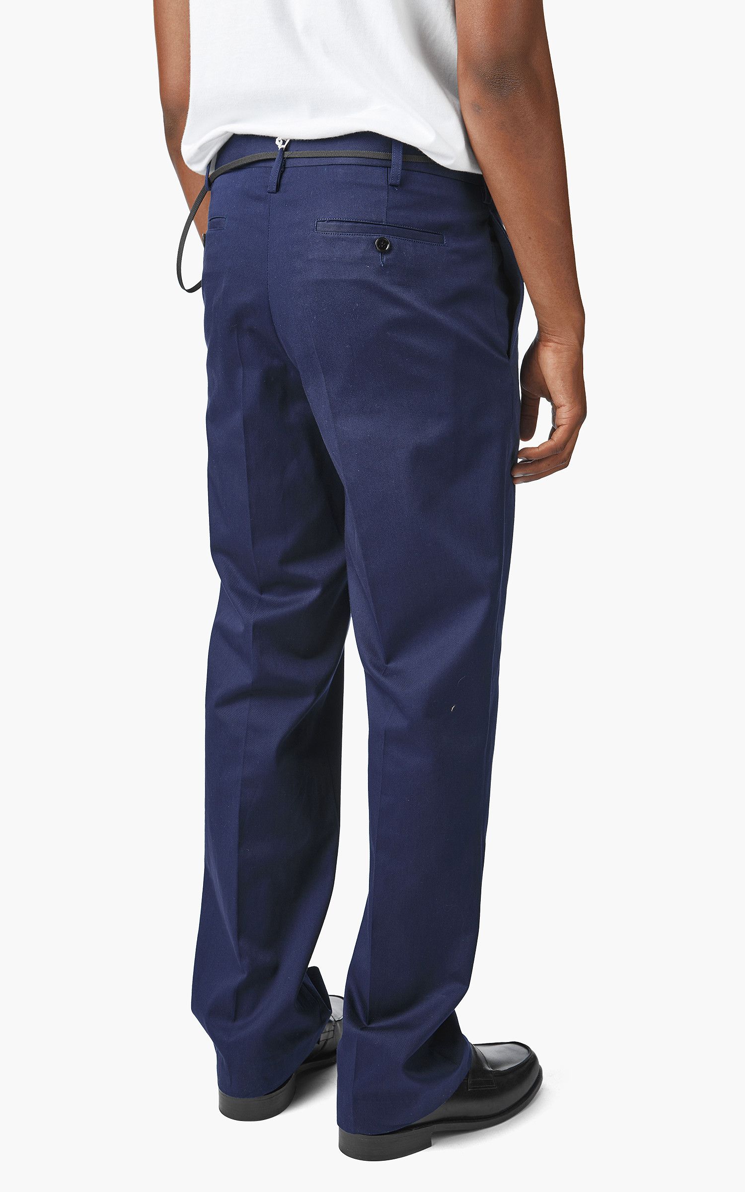 Marni o1w1db11124 Tied Waistband Straight-Leg Trouser in Blue Size US 30 / EU 46 - 4 Thumbnail