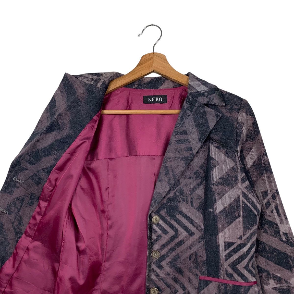 Japanese Brand NERO Made in Japan Fullprint Cropped Blazer Jacket #1621-C72 Size M / US 6-8 / IT 42-44 - 9 Thumbnail
