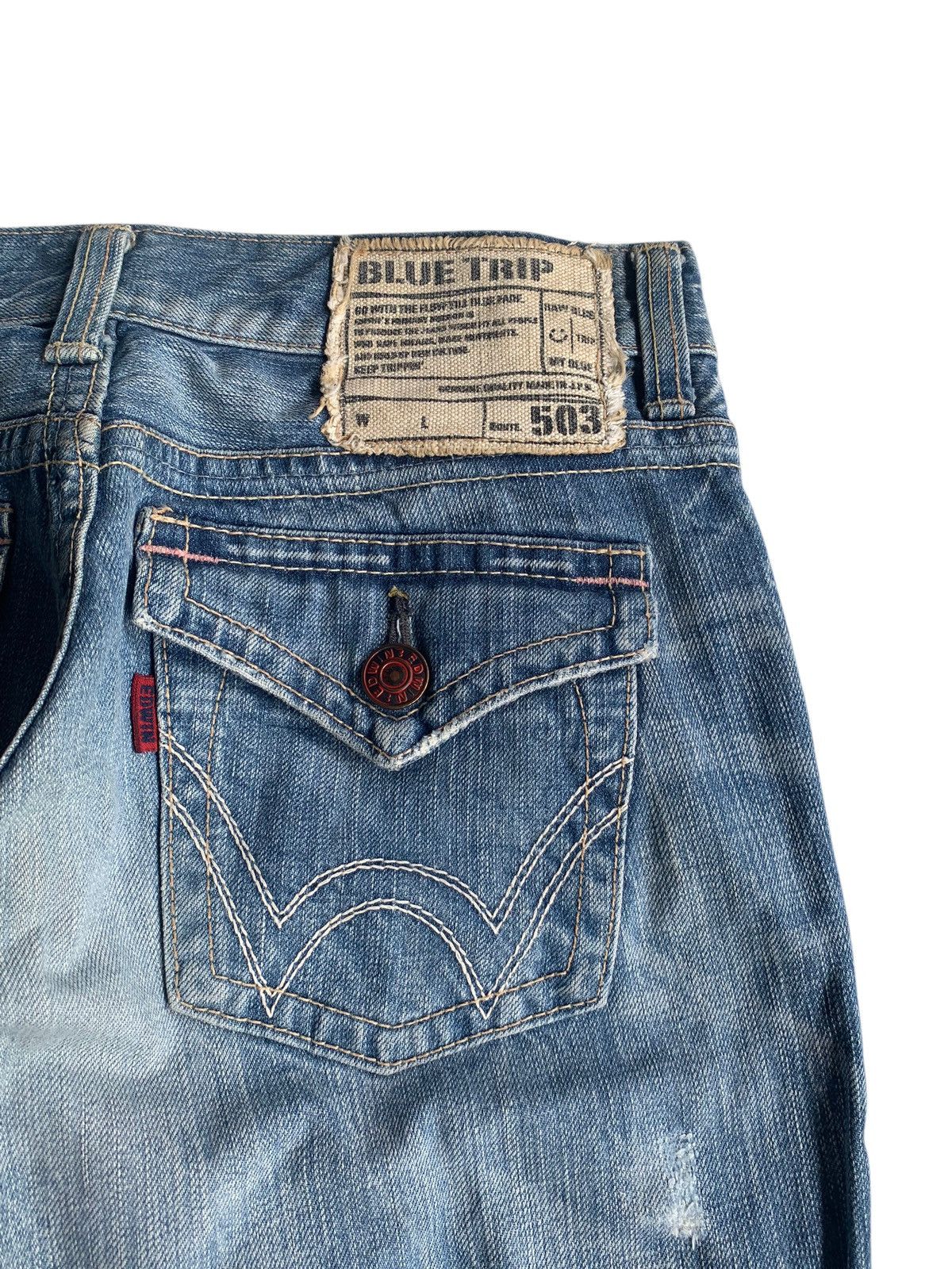 Edwin × Kapital × Vintage FLARE EDWIN 503 FADED PUNK STYLE DISTRESSED DENIM☠️🎌 Size US 30 / EU 46 - 13 Thumbnail