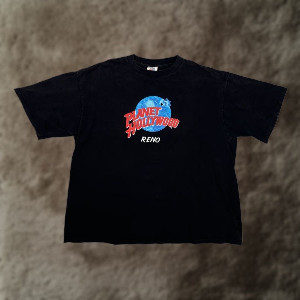 Planet Hollywood VINTAGE Planet Hollywood Reno T-Shirt 2XL Black Mens 90s Crew Neck Short Sleeve Cotton 1990s Show Performance Theme Size US XXL / EU 58 / 5 - 1 Thumbnail