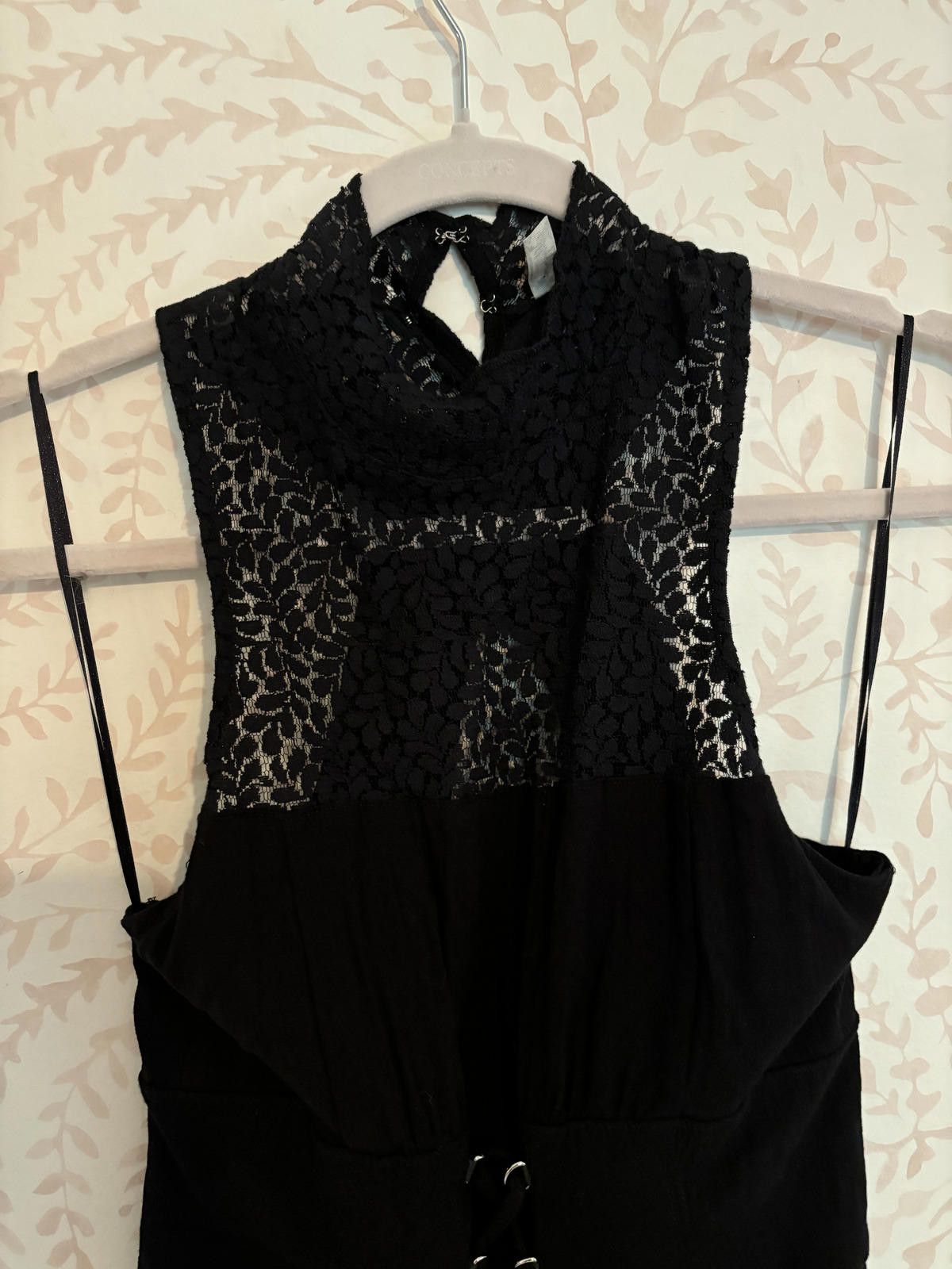 Free People Intimately Free People Black Lace Corset Dress High Neck Size S / US 4 / IT 40 - 3 Thumbnail