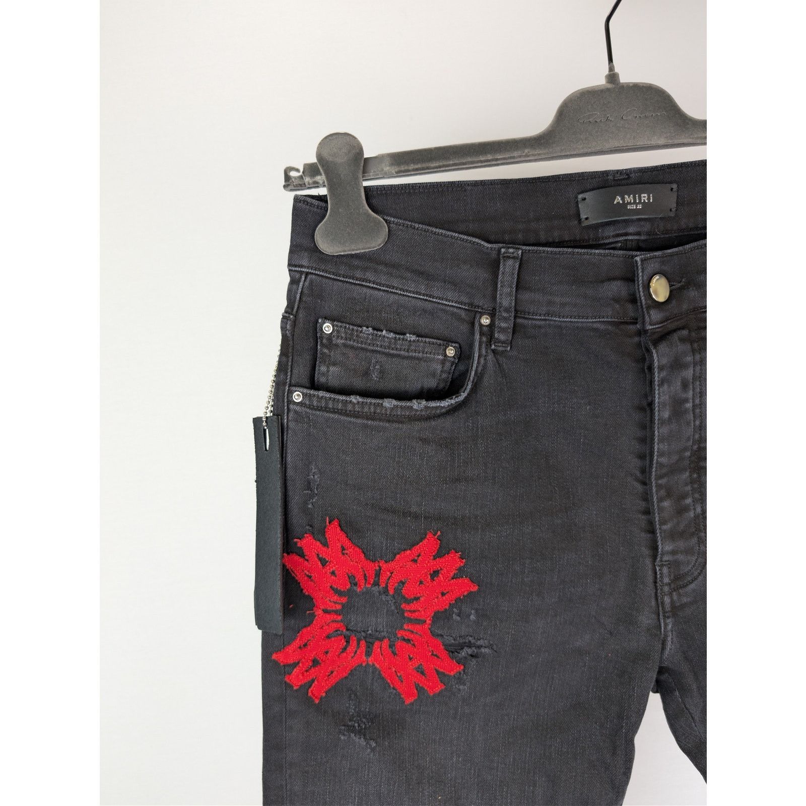 Amiri o1rshd1 MA Quad Applique Skinny Jeans in Black Size US 32 / EU 48 - 6 Thumbnail