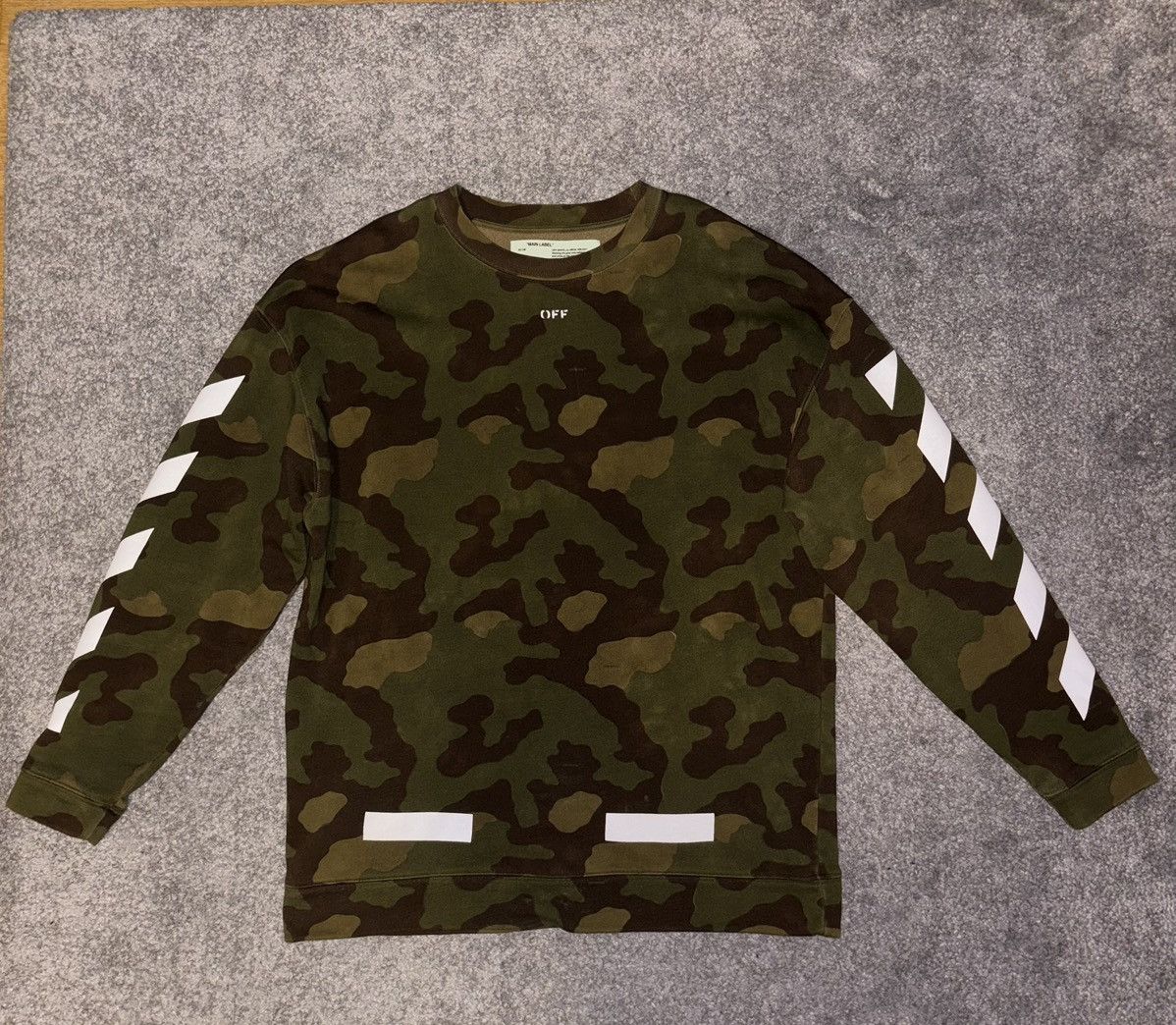 image of Off White Off-White Camo Arrows Crewneck Sweatshirt, Men's (Size Small)