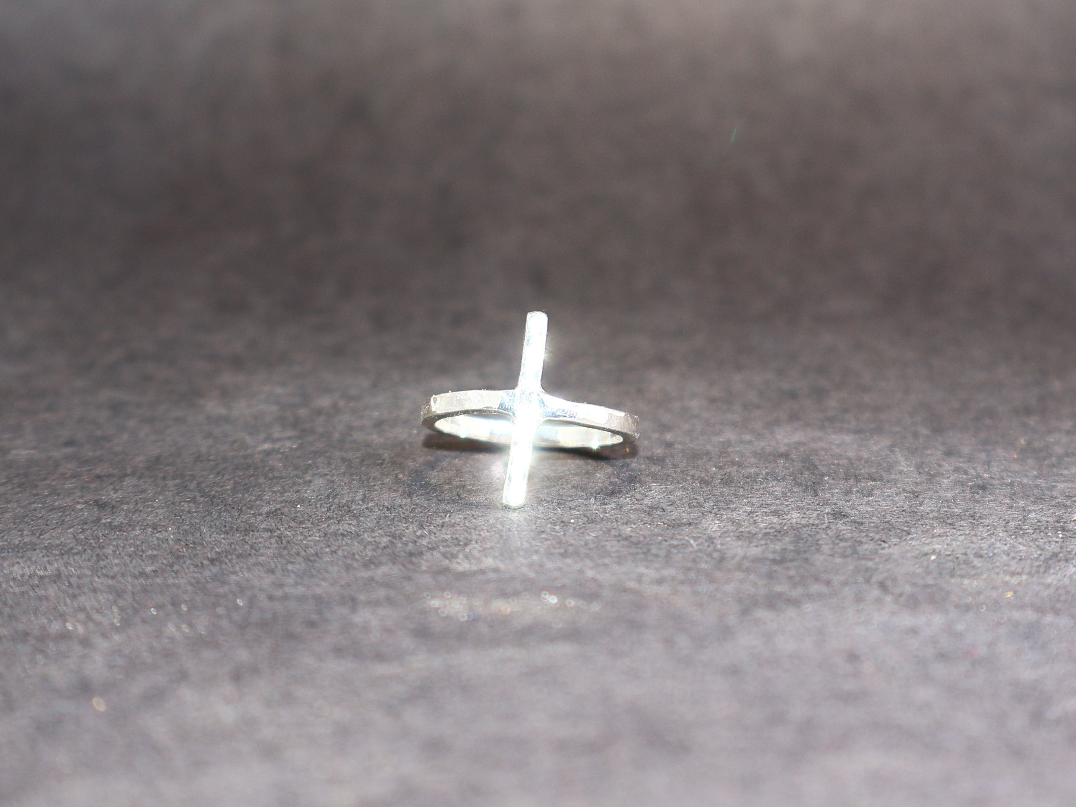 Handmade Cross Ring, 925 Sterling Silver Ring, Handmade Women Ring, Size ONE SIZE - 8 Thumbnail