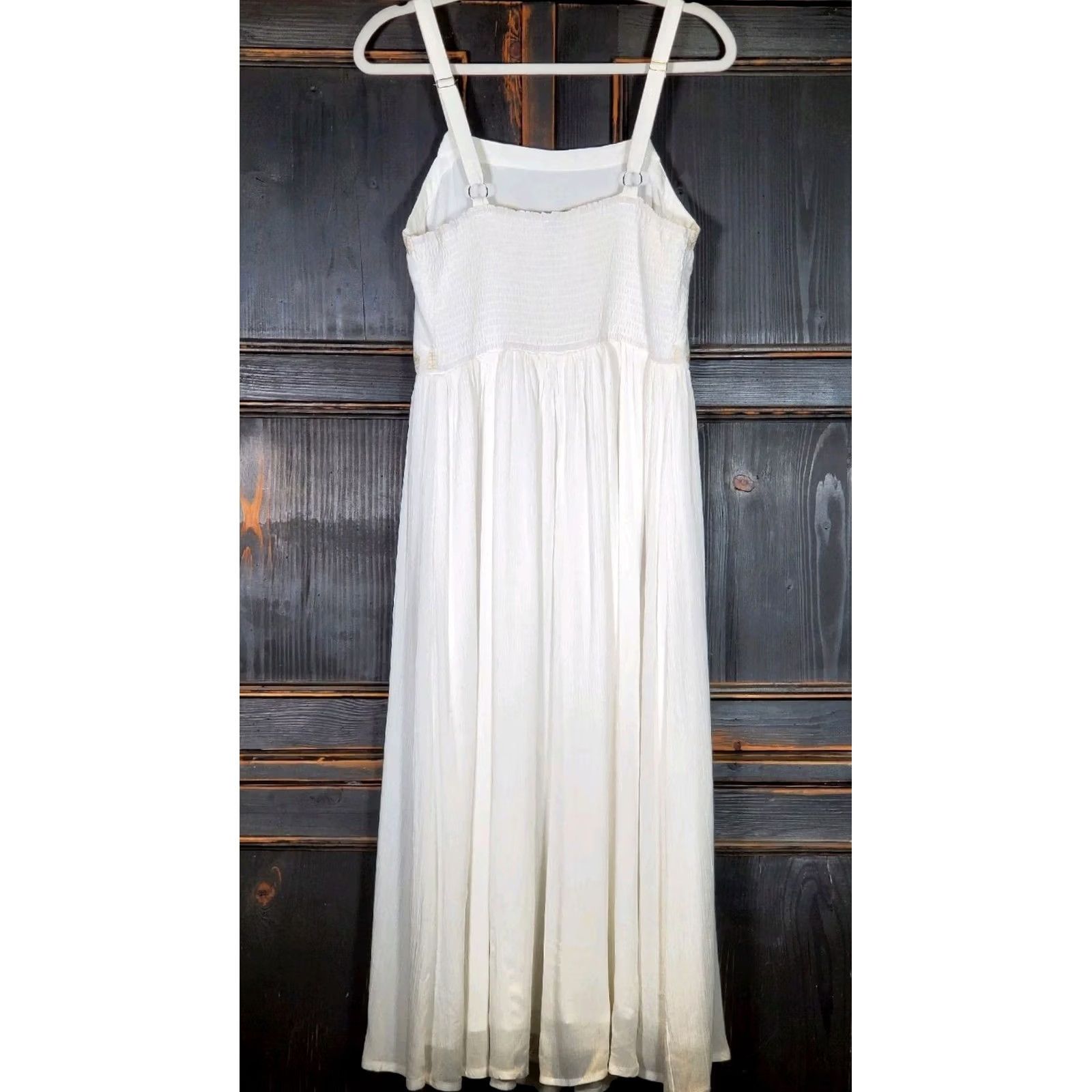Vintage White Birch Maxi Dress White Gold Embroidered Women's Size M Size M / US 6-8 / IT 42-44 - 3 Thumbnail