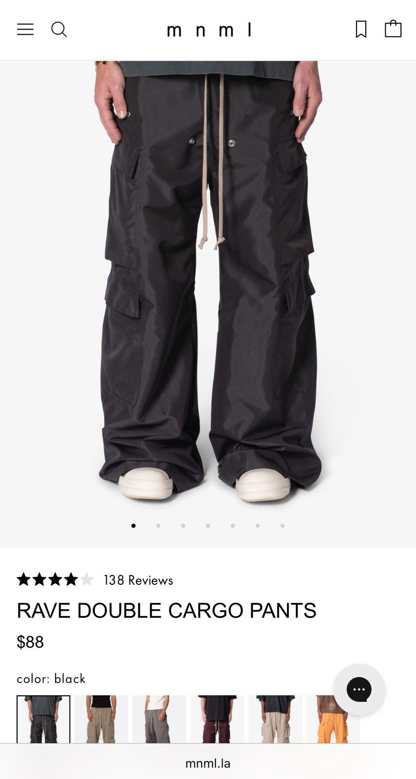 MNML mnml black baggy cargo pants Size US 30 / EU 46 - 5 Thumbnail