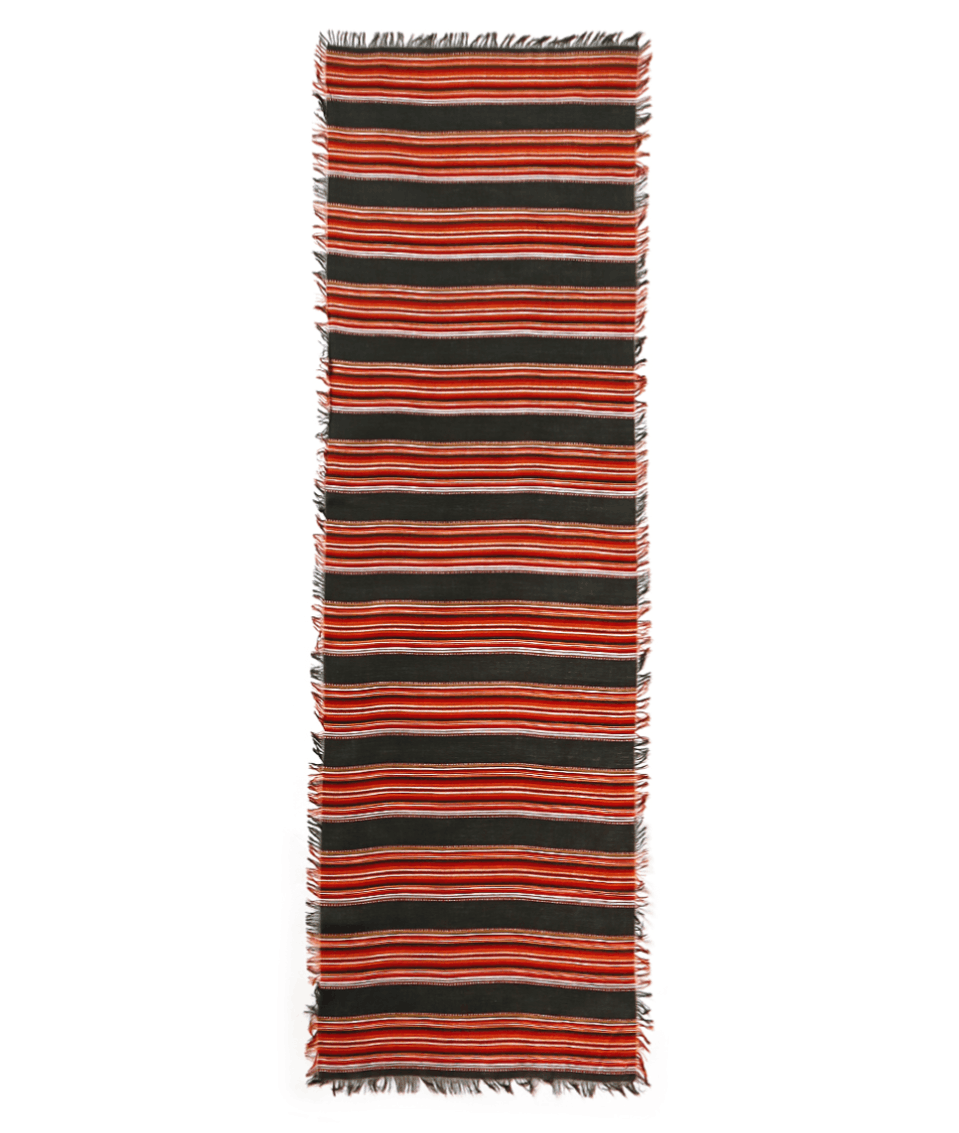 Kapital Rayon fringe scarf (Pecos stripe) Black Size ONE SIZE - 2 Thumbnail