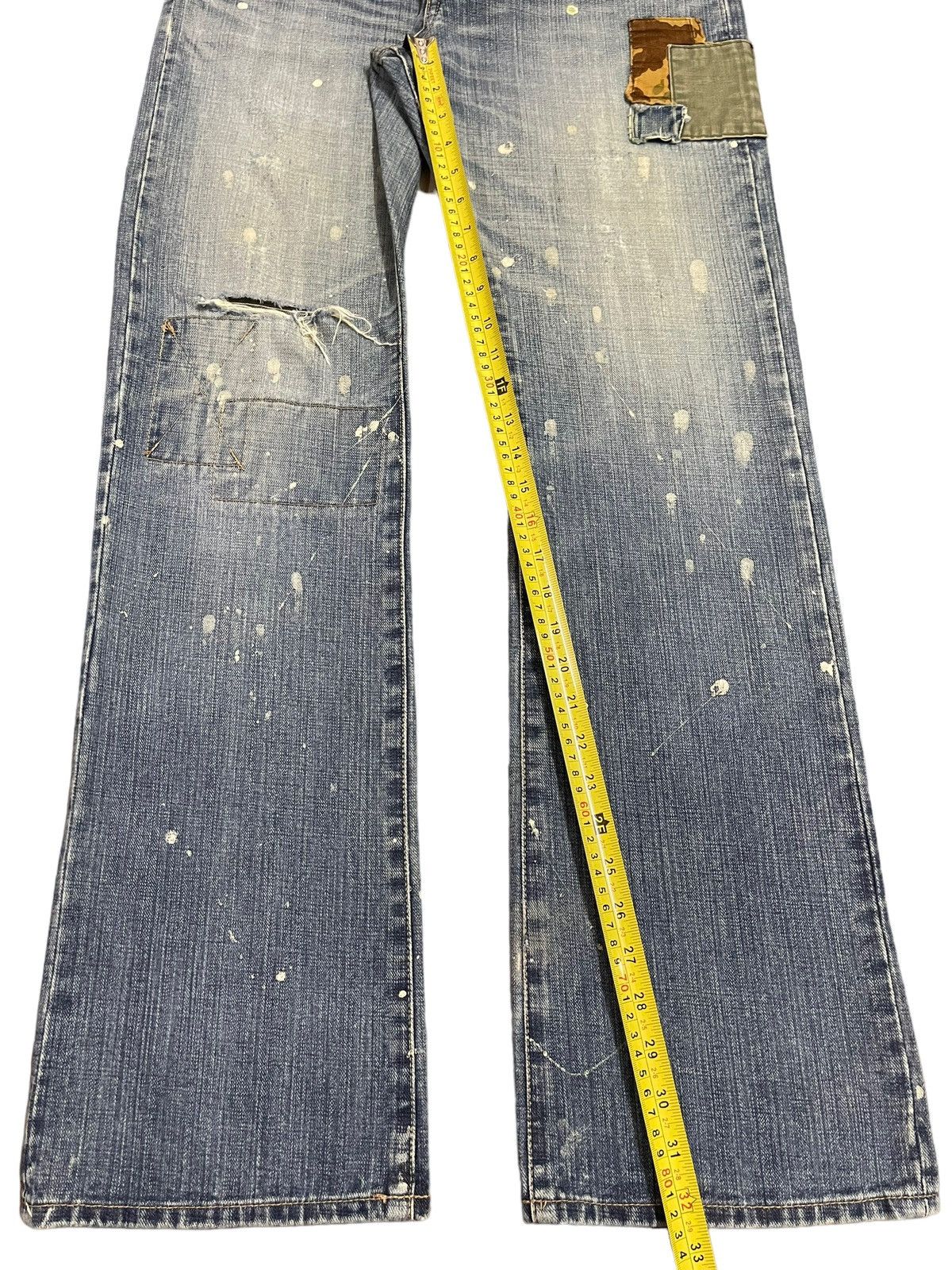 Purple Brand Vintage Japanese Brand Faded Wash Painted Wide Leg Jeans Size US 32 / EU 48 - 13 Thumbnail