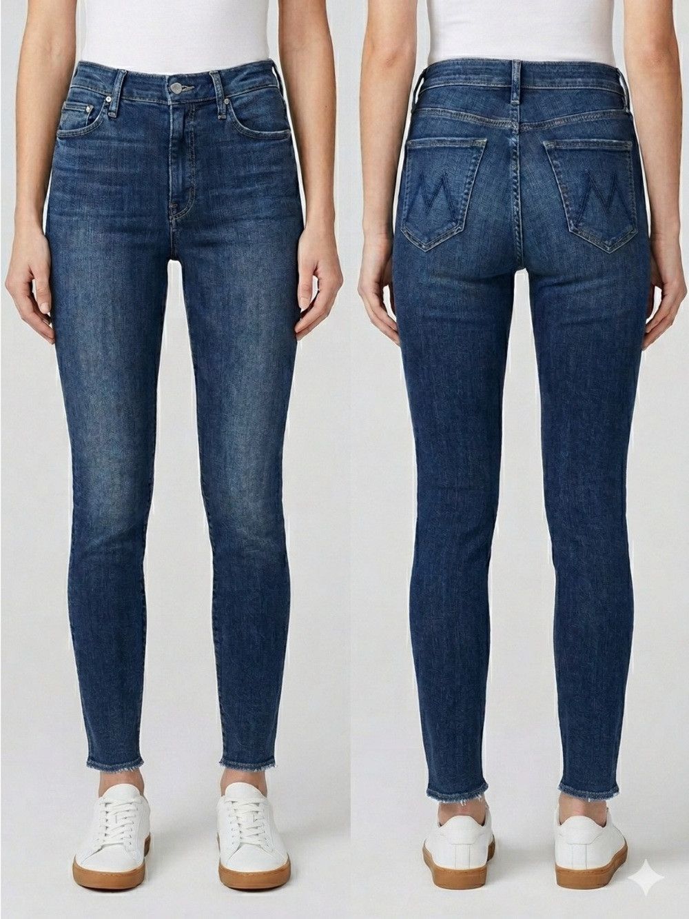 MOTHER MOTHER High Waisted Looker Ankle Fray in On the Edge Jeans Size 28" / US 6 / IT 42 - 1 Thumbnail