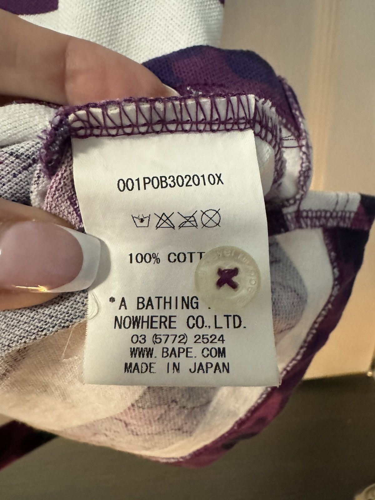 Bape White and purple camo A Bathing Ape polo short sleeve Size XS / US 0-2 / IT 36-38 - 6 Thumbnail