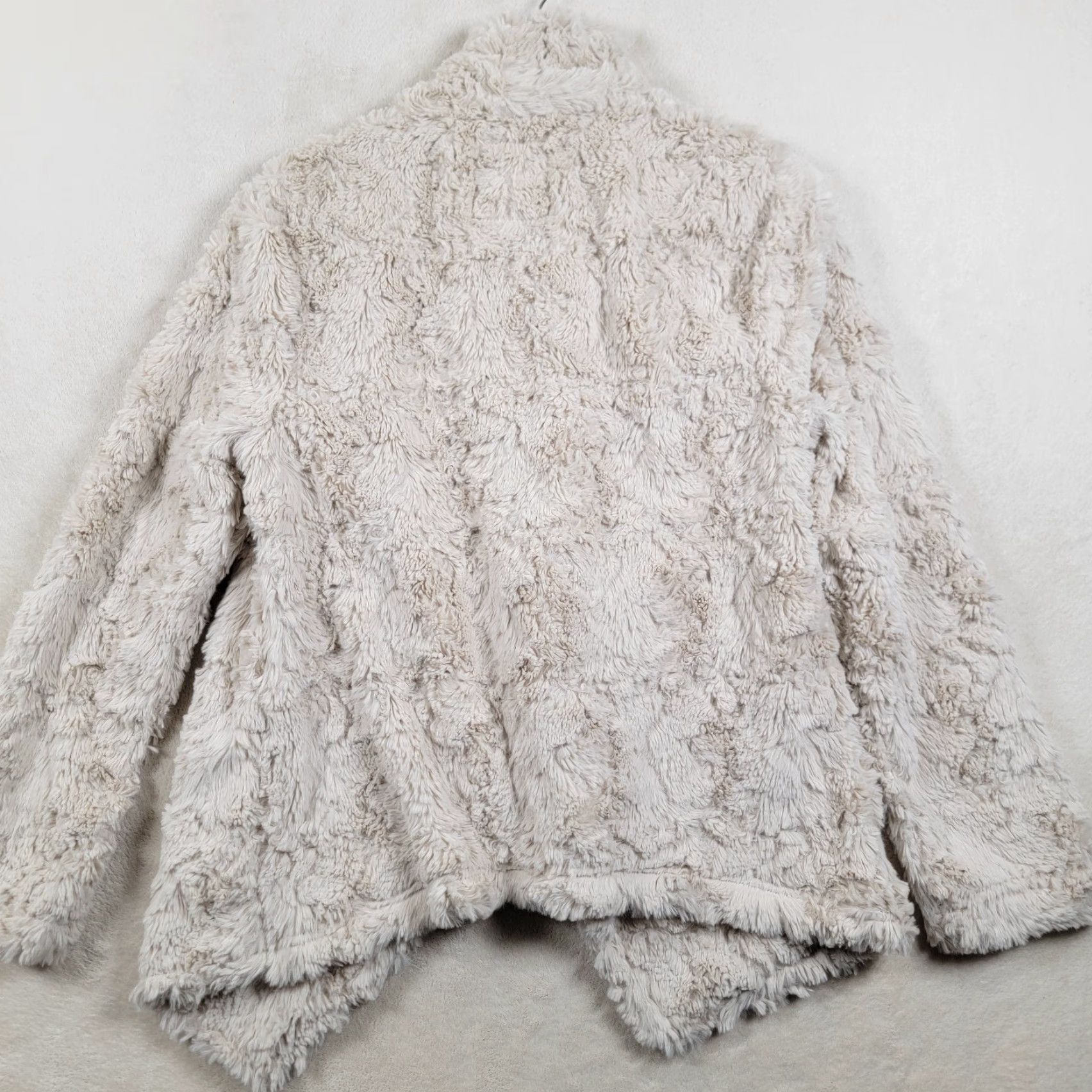 Vintage Dylan Faux Fur Wrap Coat Women's Medium Ivory Short Coat Long Sleeve Casual Steampunk Size M / US 6-8 / IT 42-44 - 3 Thumbnail