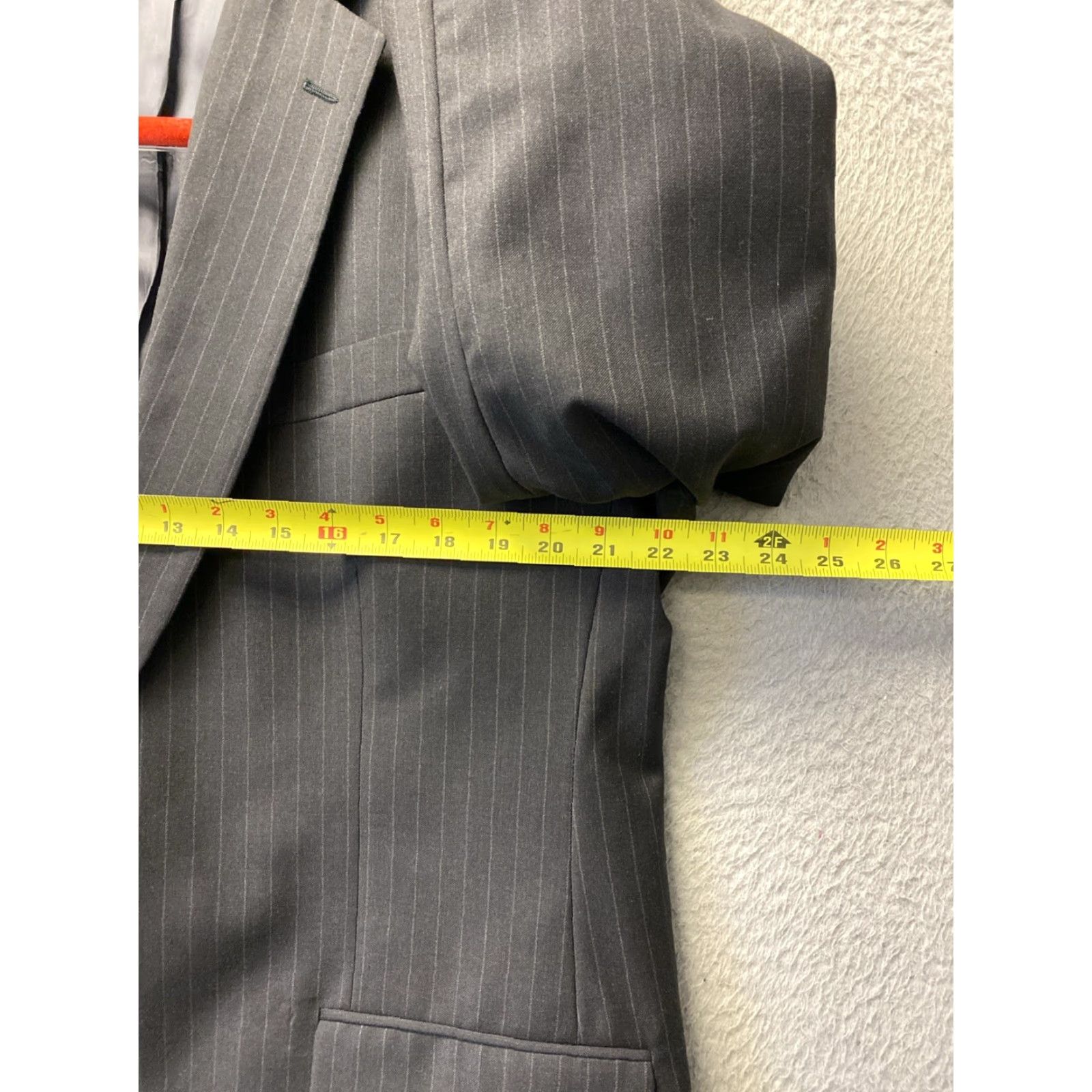 Southwick Southwick Wool Suit 43 R Pants 38x34 Men’s Gray Stripped USA 2 Piece Regular Wool Suit Size 46R - 5 Thumbnail