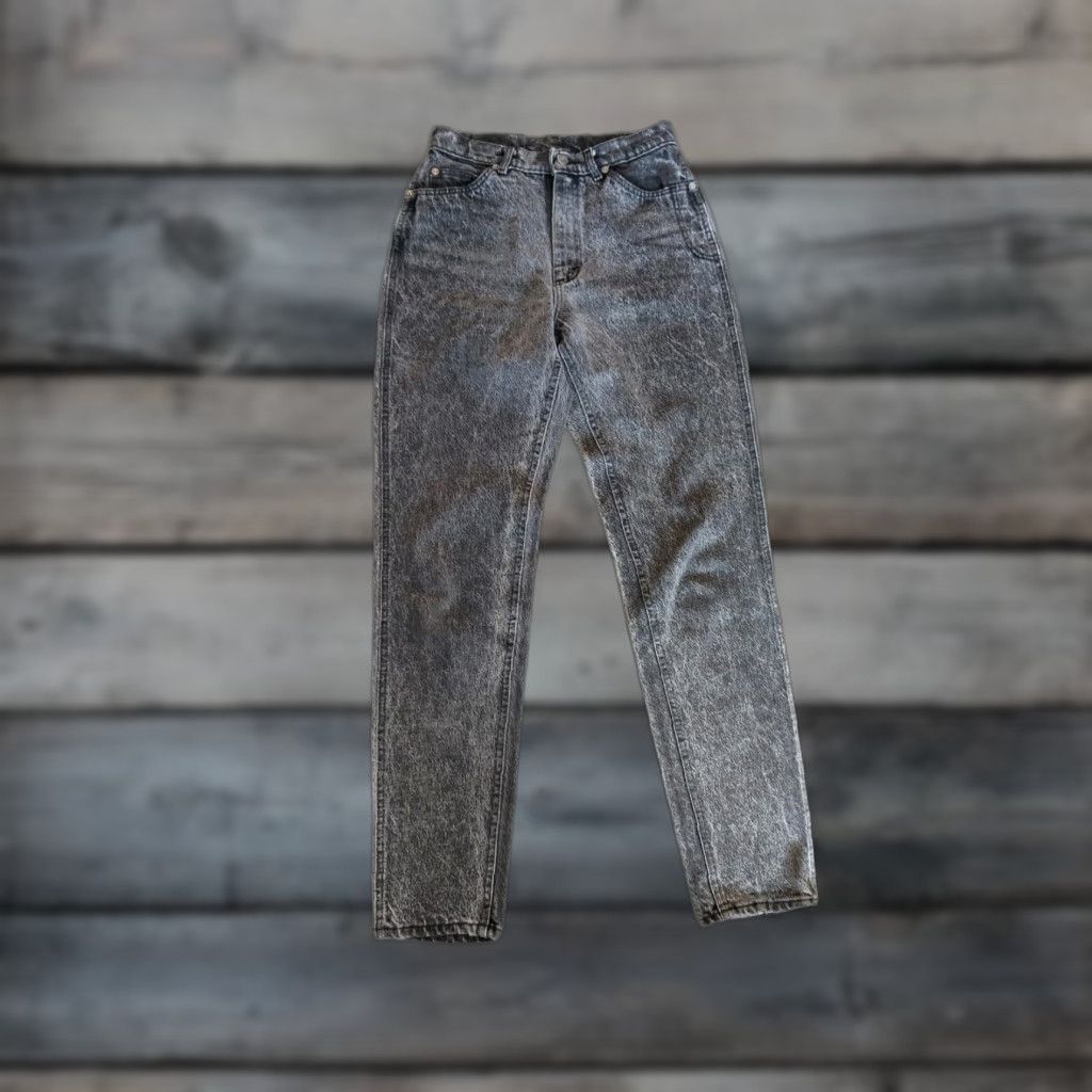 Lee VINTAGE Lee Riders M.R. Lee Rider Jeans Womens 28x30 High Waist 80s Acid Wash Black 11 USA Mens? Size 32" / US 10 / IT 46 - 1 Thumbnail