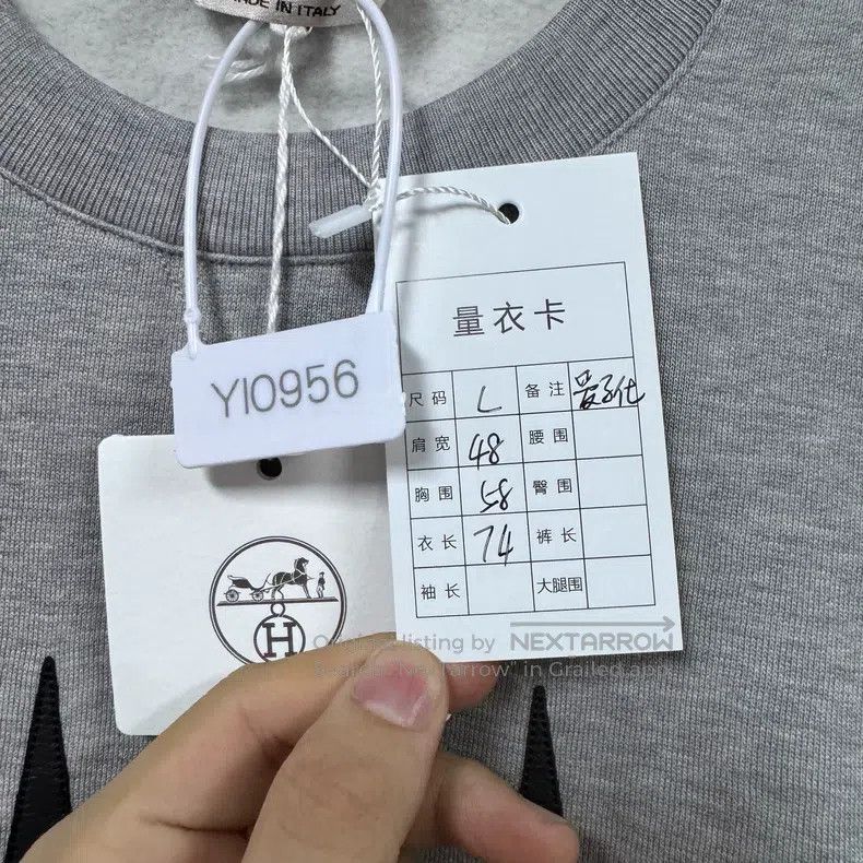 Hermes Hermes Horse Head Men's Sweatshirt - Grey Size US L / EU 52-54 / 3 - 7 Thumbnail