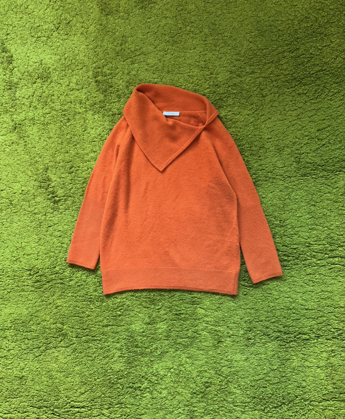 Designer × Max Mara × Weekend Max Mara Max Mara 100% cashmere orange sweater Size L / US 10 / IT 46 - 1 Thumbnail
