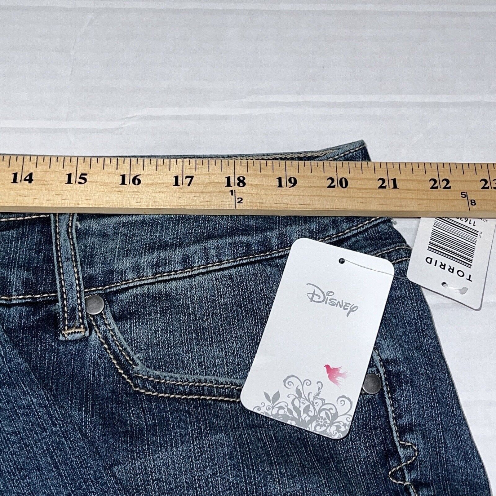 Disney Torrid Jeans Womens Plus 22 Disney Patches Skinny High Rise Size 22" - 10 Thumbnail