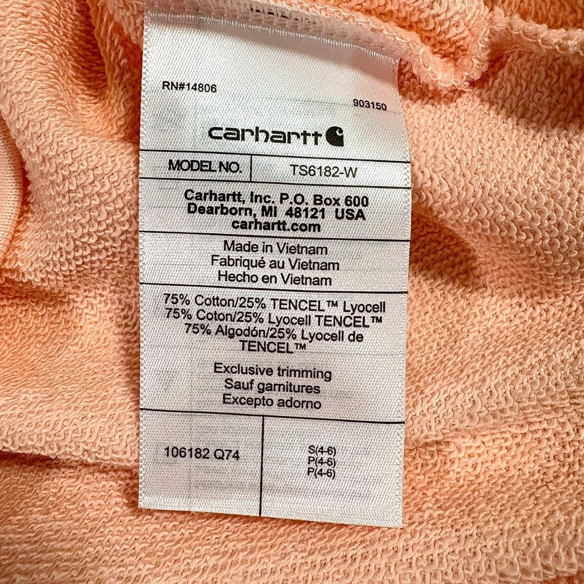 Carhartt Carhartt Women’s Loosefit Peach Henley Sweatshirt Sz S (4-6) Size S / US 4 / IT 40 - 12 Thumbnail