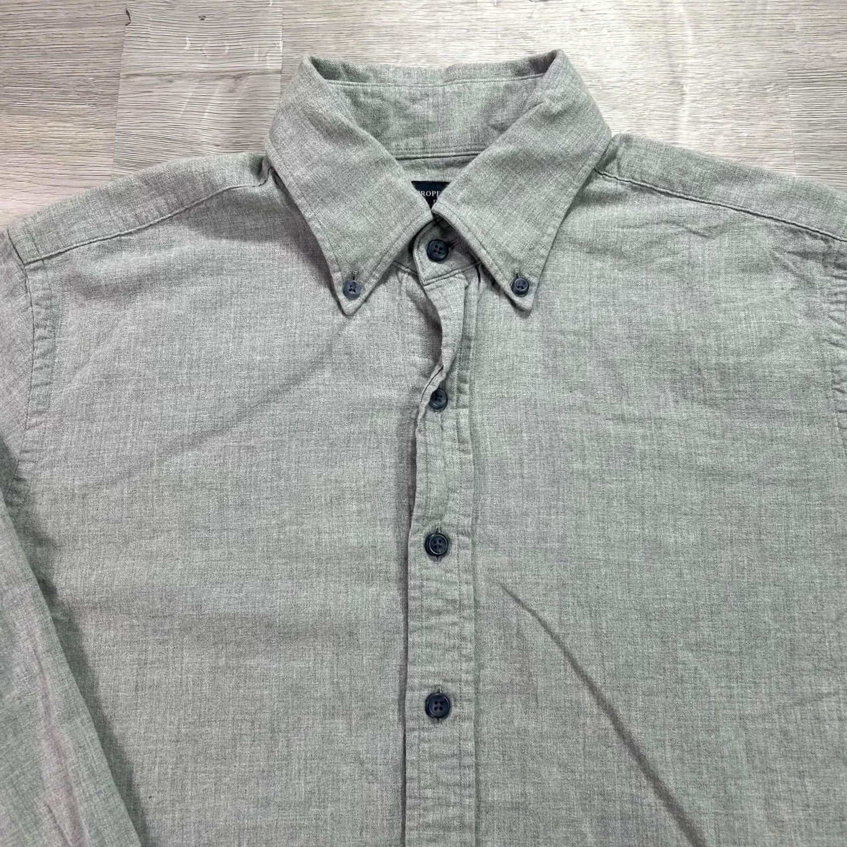 Proper Cloth Proper Cloth Shirt Mens Medium Gray Whistler Flannel Button-Down Casual Size US M / EU 48-50 / 2 - 3 Thumbnail