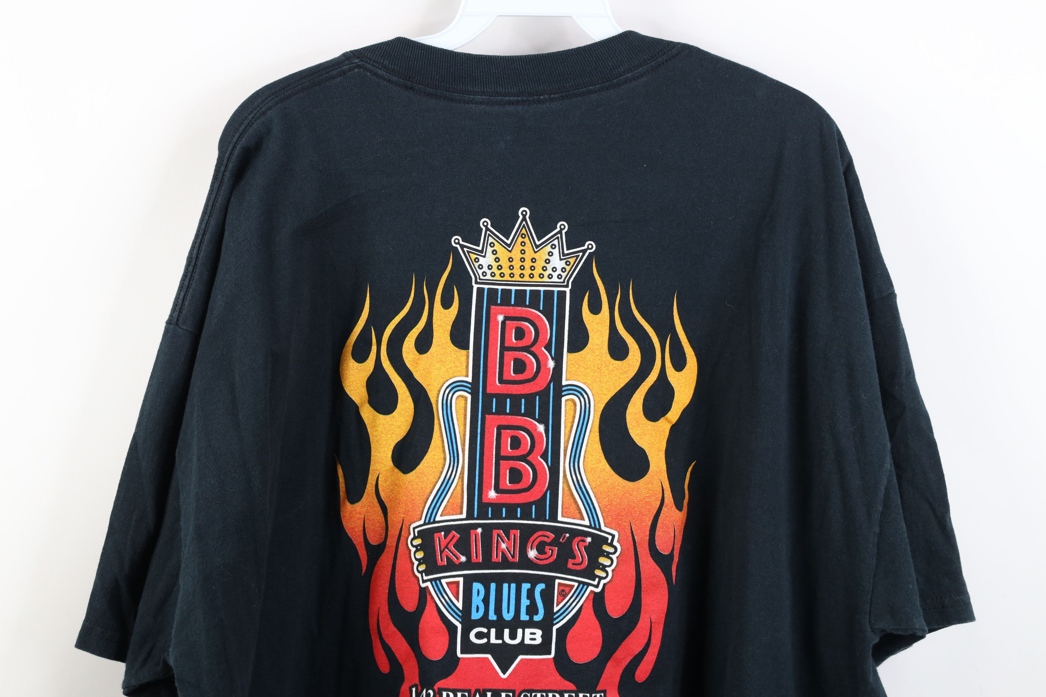Vintage Vintage Y2K Blues Club Memphis Fire Flames T-Shirt Black Size US XXL / EU 58 / 5 - 13 Thumbnail