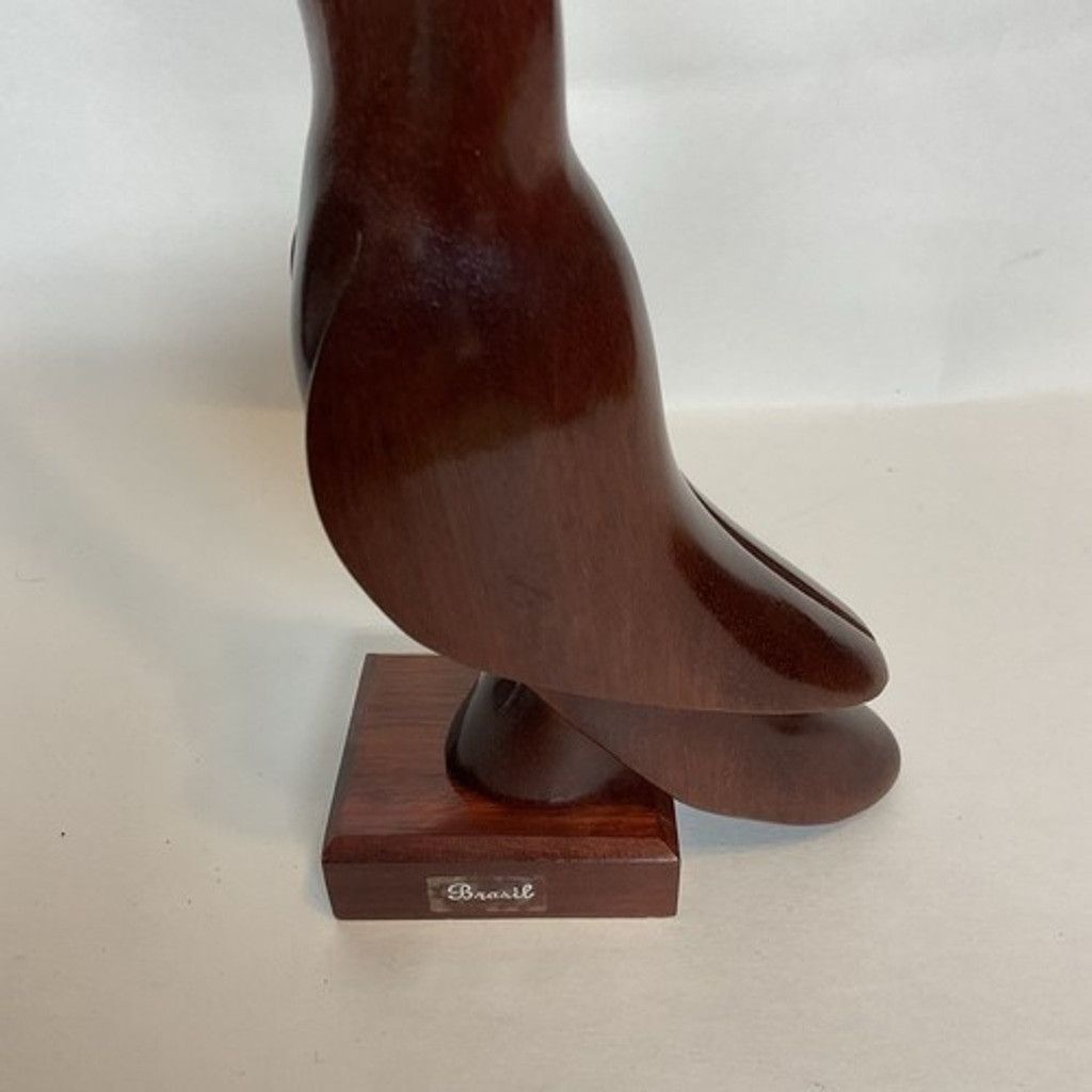 The Unbranded Brand VTG Brazil Wood Hand Carved Toucan Sculpture Glass Eyes 9.5” Size ONE SIZE - 7 Thumbnail