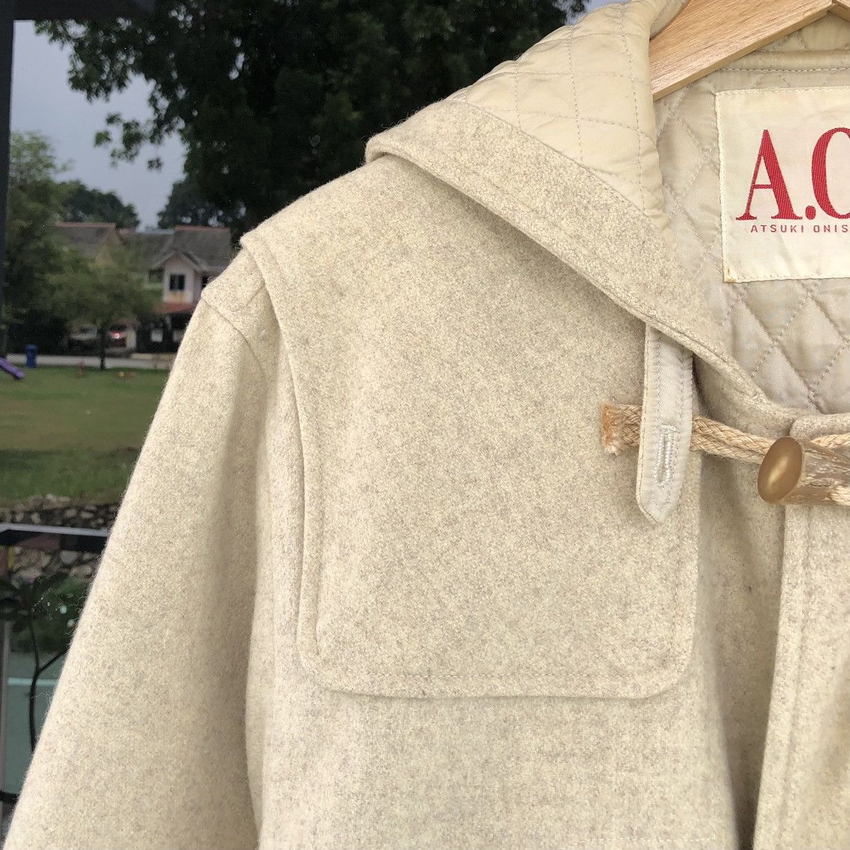Japanese Brand Vintage A.O. Atsuki Onishi Wool Duffer Hoodie Jacket Size US M / EU 48-50 / 2 - 8 Thumbnail