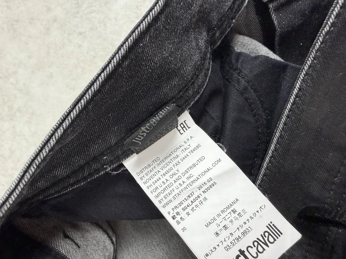 Just Cavalli AW2015 Cavalli Black Skinny Obscure Rock Denim Jeans Size US 30 / EU 46 - 9 Thumbnail