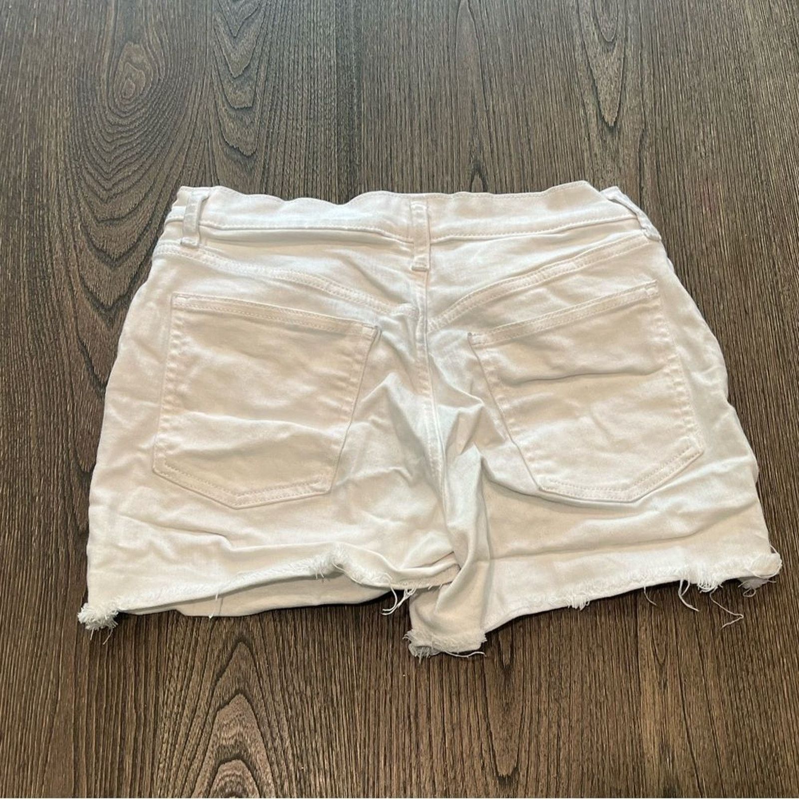 Gap Gap White Denim 3" Shorts High Waist Raw Hem Size 29 Size 29" - 8 Thumbnail