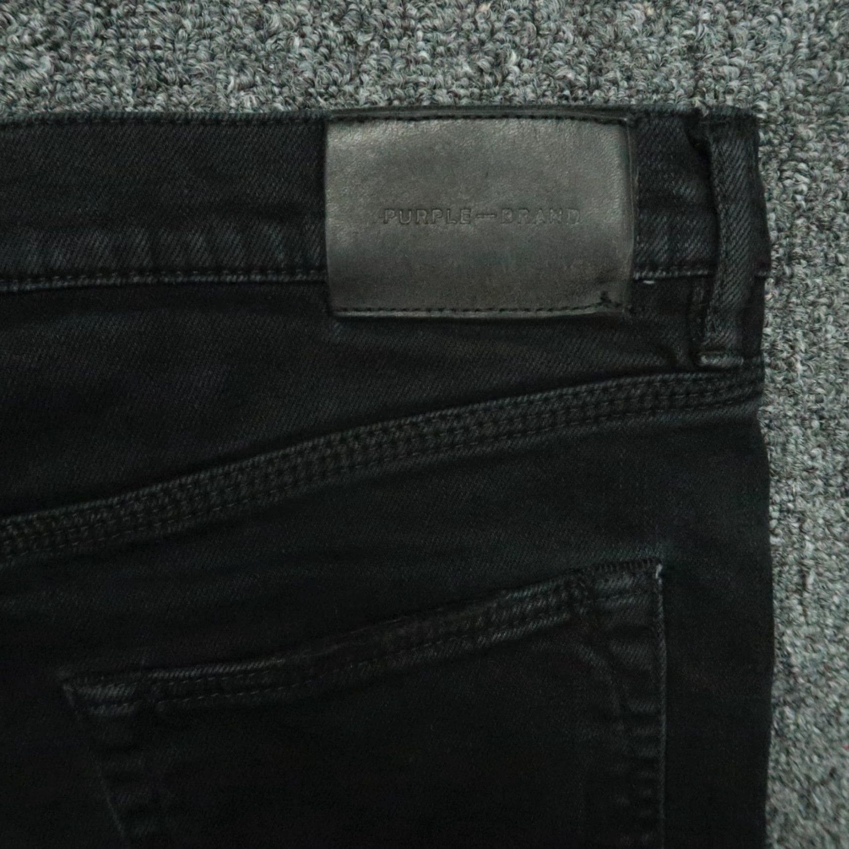J Brand Purple Brand Jeans Mens 33x34 Black 5-Pocket Distressed Slim Straight Denim Cotton Belt Loops Vintage No Size US 33 - 7 Thumbnail
