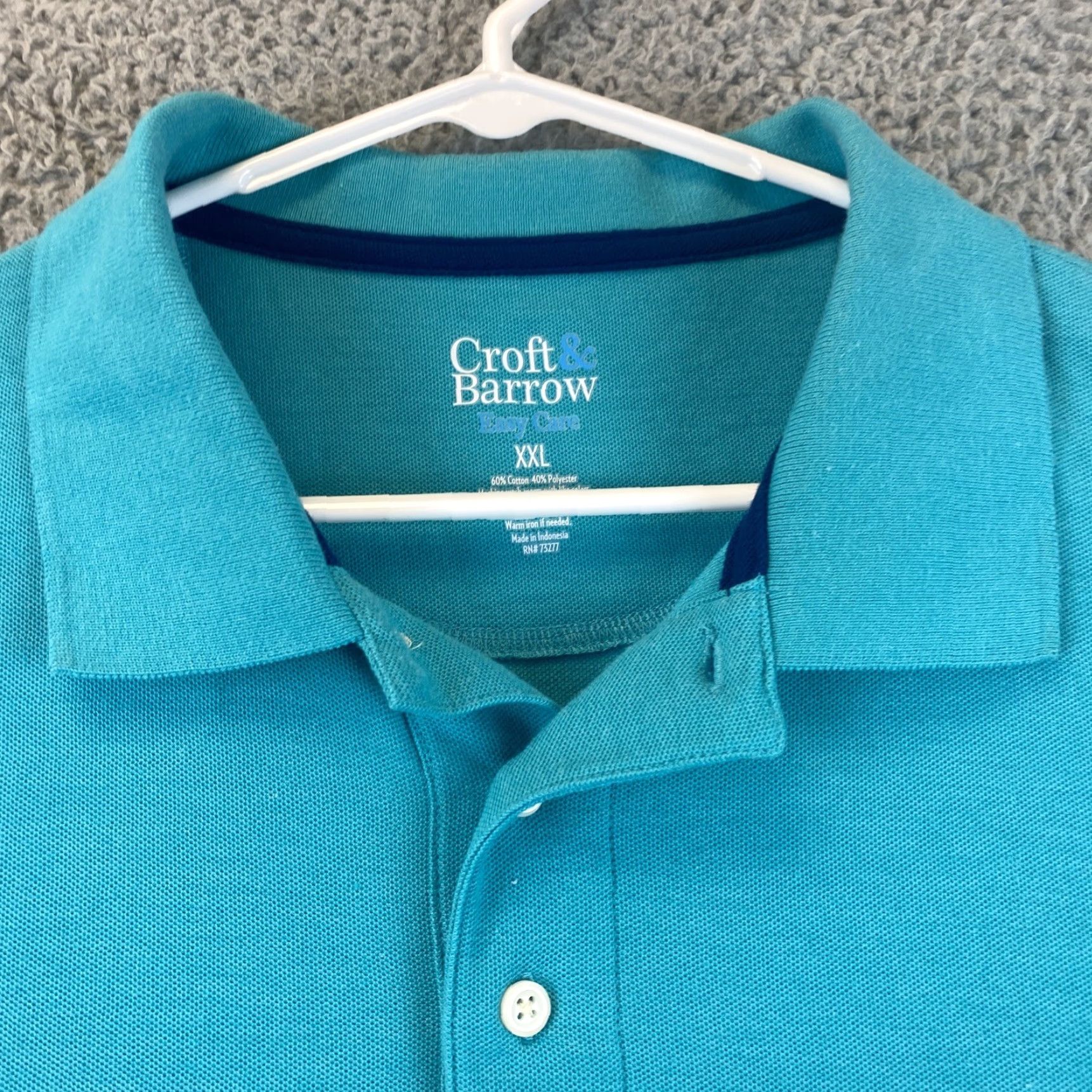 Croft & Barrow Croft & Barrow Polo Shirt Men 2X Big Green Aqua Short Sleeve 66-2 Polo Shirt Classic Golf Walking Mens Big & Tall Green Aqua Short Sleeve Polo 66-2 Size US XXL / EU 58 / 5 - 3 Thumbnail