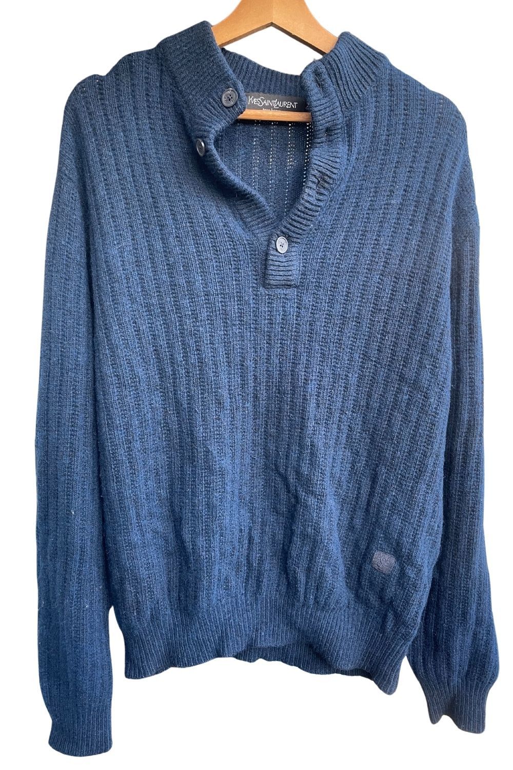 Vintage × Yves Saint Laurent Yves Saint Laurent Vintage Jumper Blue Size M-L Size US M / EU 48-50 / 2 - 1 Thumbnail