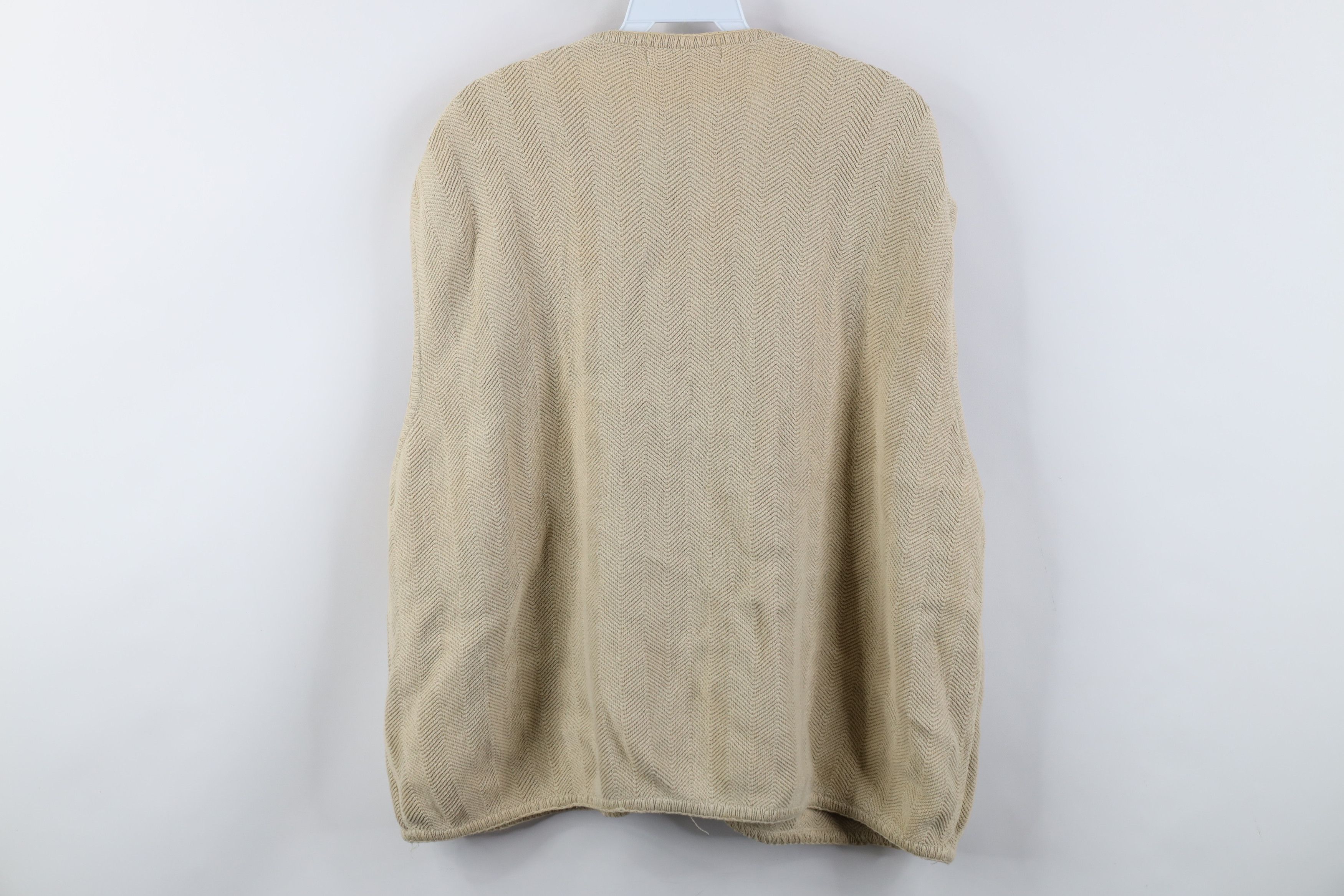 Vintage Vintage 90s Streetwear Fit Herringbone Knit Sweater Vest Size US XL / EU 56 / 4 - 10 Thumbnail