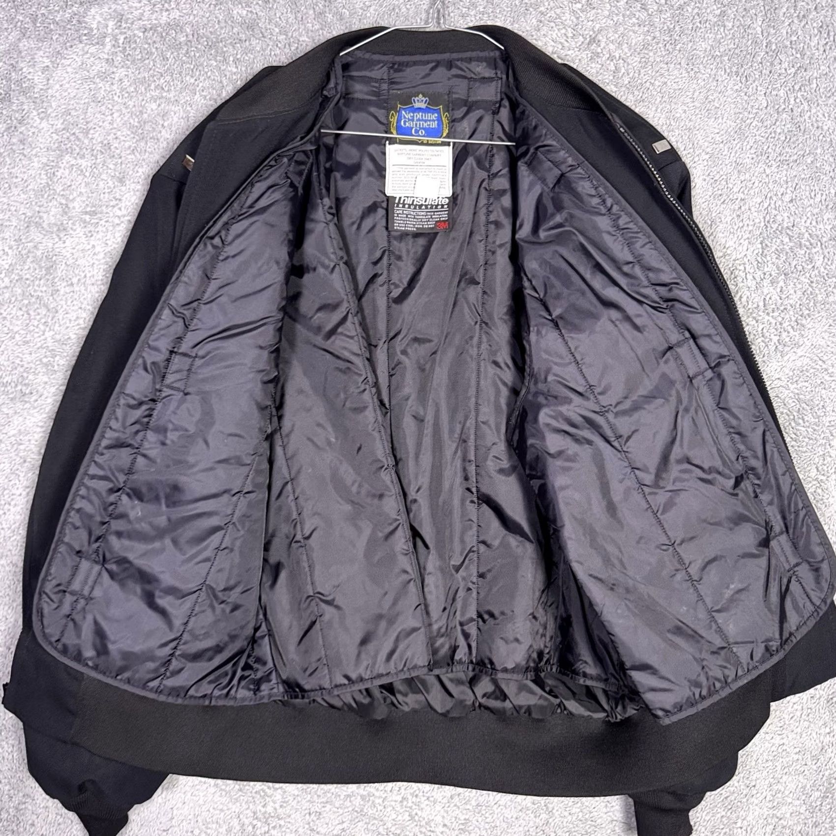 CO Neptune Garment Co Jacket Mens 44 Removeable Thinsulate Insulation Coat Bomber Jacket Black Twill Full Zip Lined Pockets Workwear Mens 44 Regular NGC Size US S / EU 44-46 / 1 - 7 Thumbnail