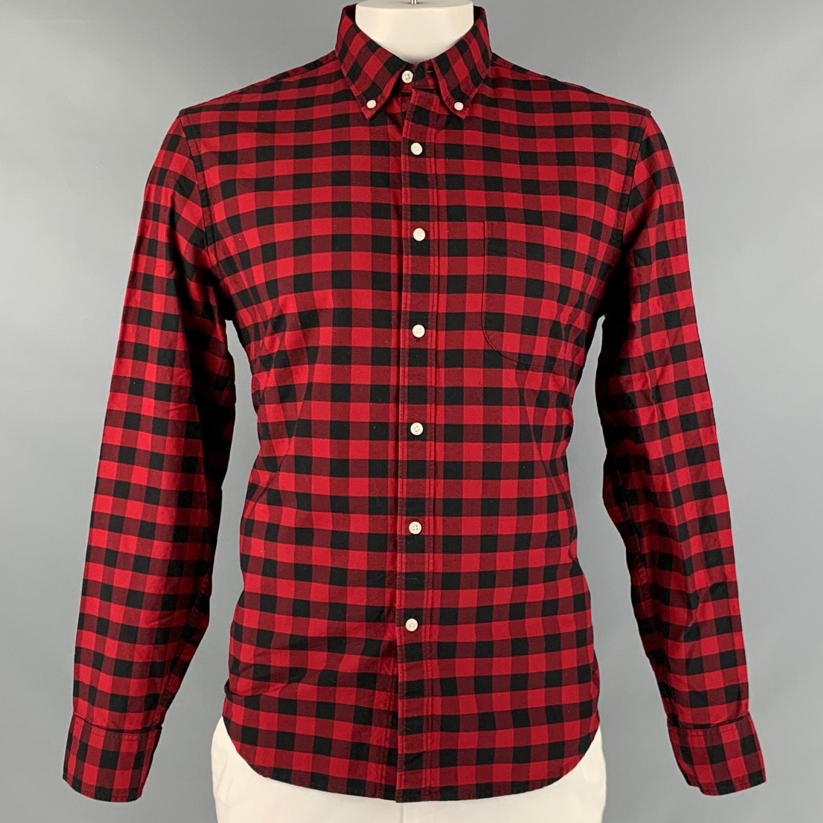 J.Crew J.CREW Size L Red Black Checkered Cotton Long Sleeve Shirt Size US L / EU 52-54 / 3 - 1 Thumbnail