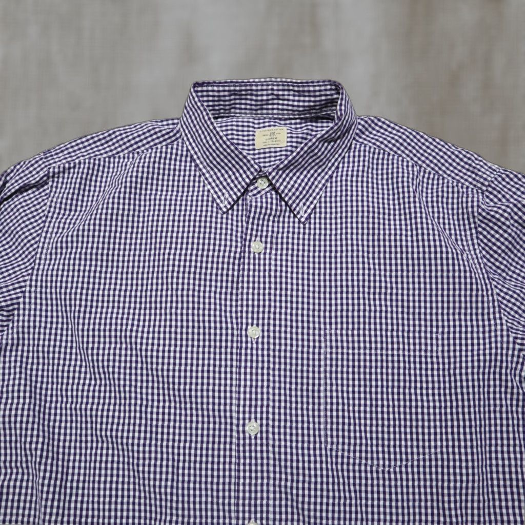 J.Crew VINTAGE J.CREW Checkered Shirt Adult Large Purple Slim Fit Button-Up Mens Size US L / EU 52-54 / 3 - 1 Thumbnail