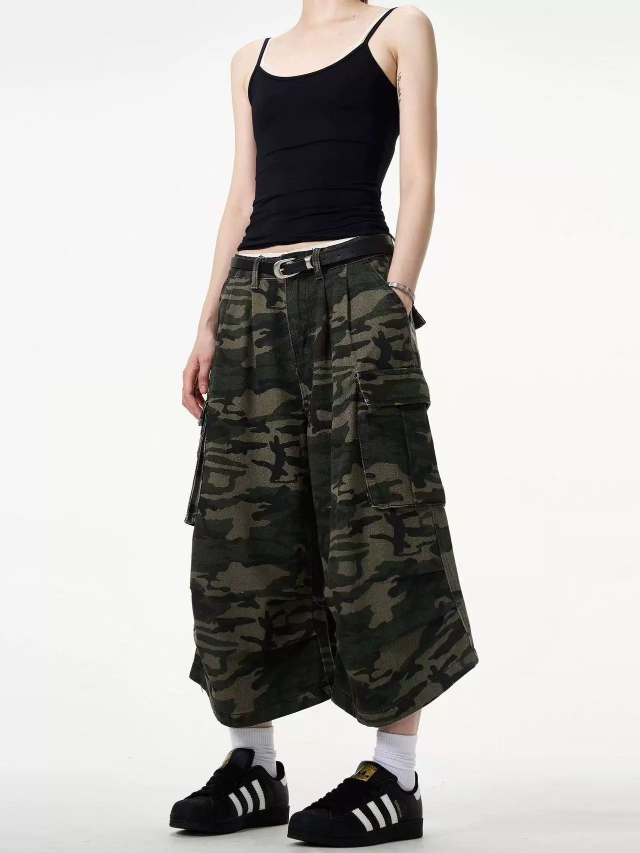 Vintage Street retro men's loose straight camouflage work shorts Size US 32 / EU 48 - 5 Thumbnail