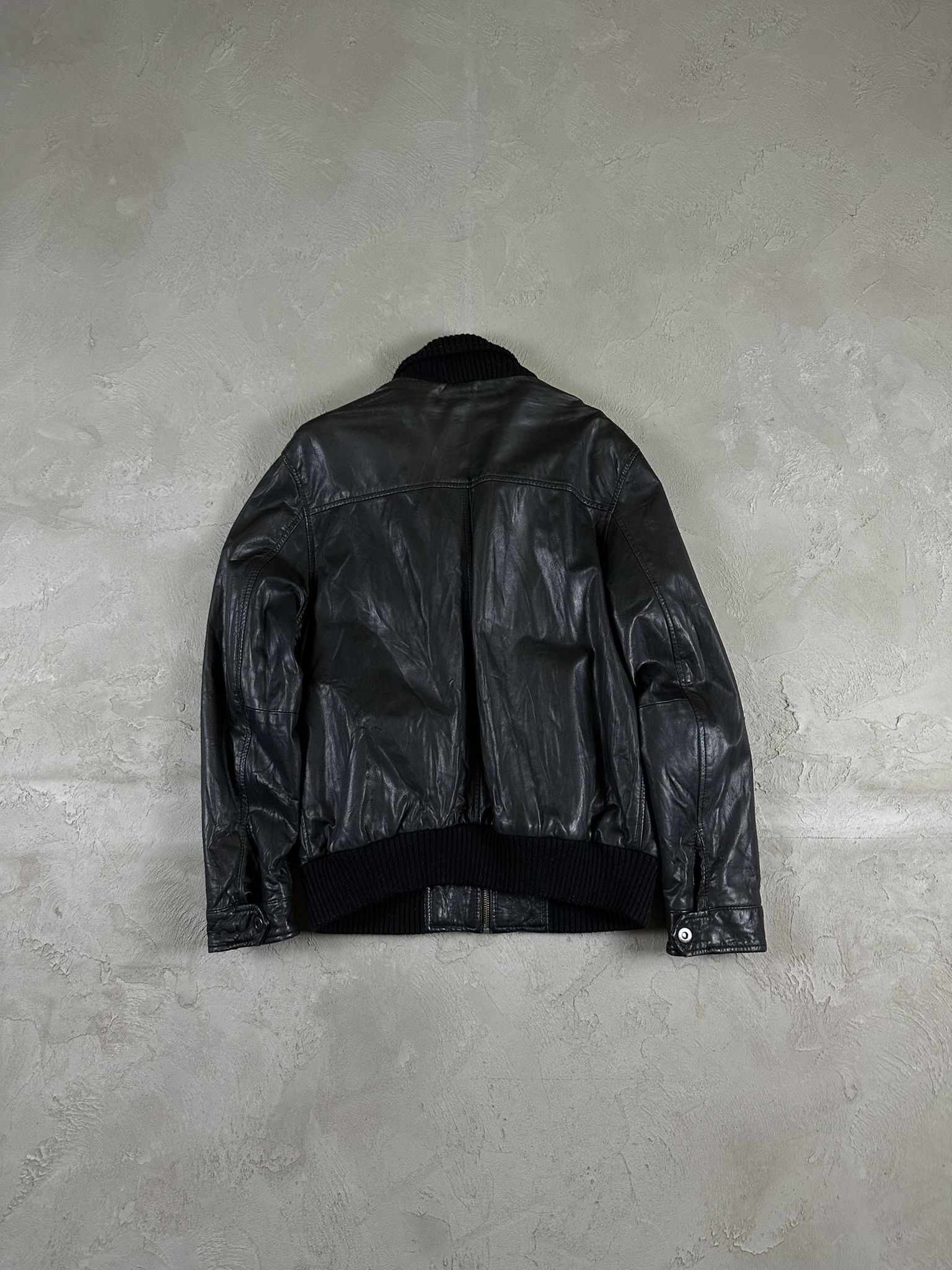 Vintage Vintage Leather Boxy Bomber Jacket Size US S / EU 44-46 / 1 - 9 Thumbnail