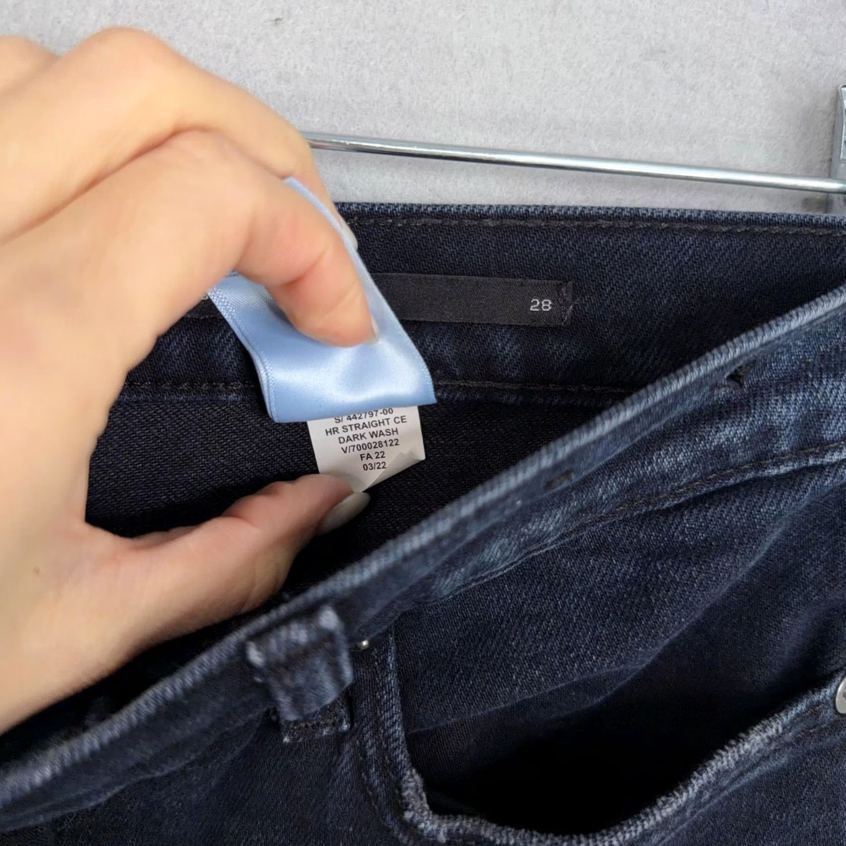 Banana Republic Banana Republic Jeans Womens 28 Blue Dark Wash High Rise Straight Crop Raw Hem Denim Cotton Blend Stretch Distressed 90s City Preppy Womens Size 28" / US 6 / IT 42 - 7 Thumbnail