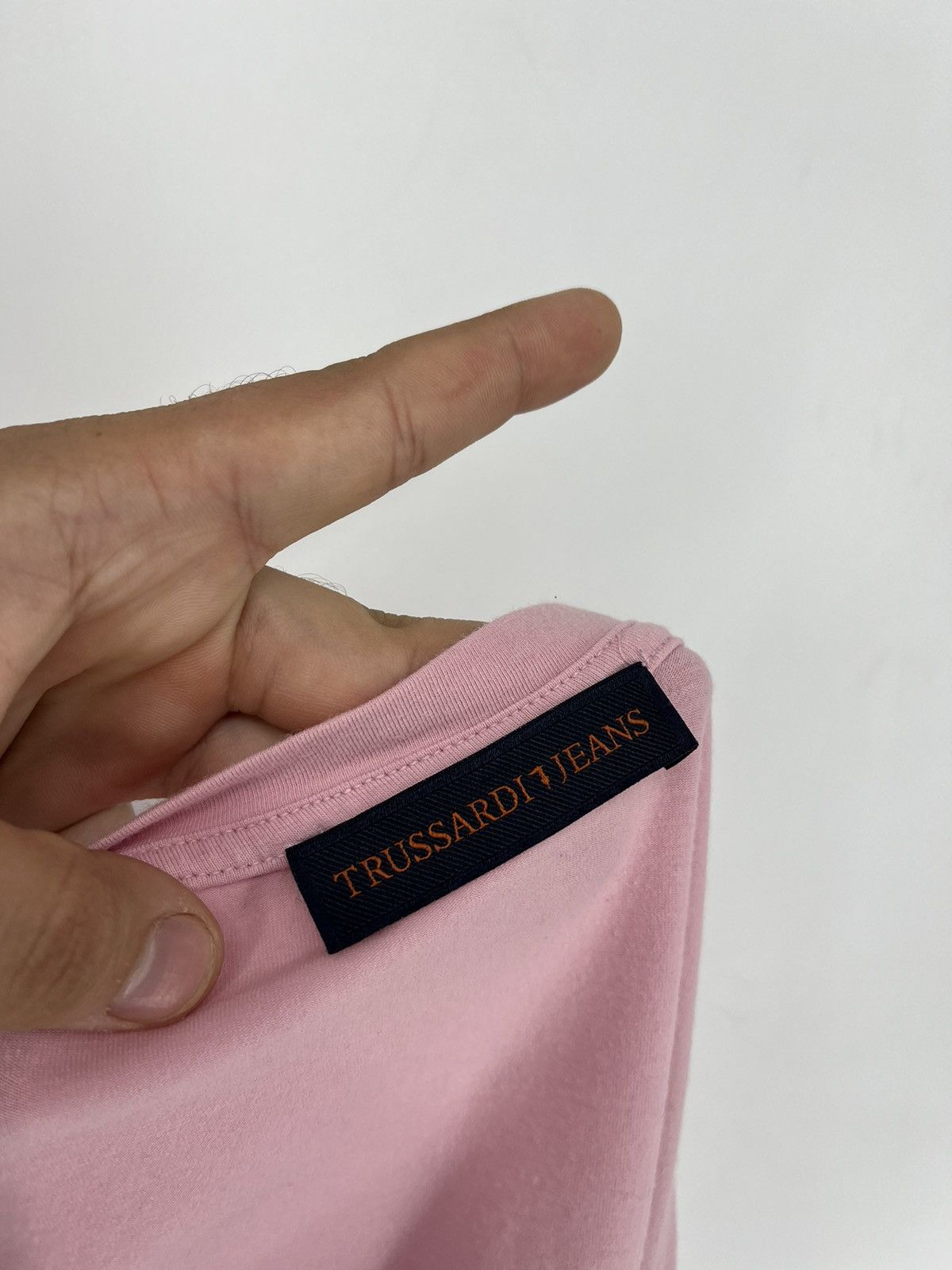 Trussardi × Vintage Trussardi Jeans Pink T-Shirt Italy Designer Size S / US 4 / IT 40 - 7 Thumbnail