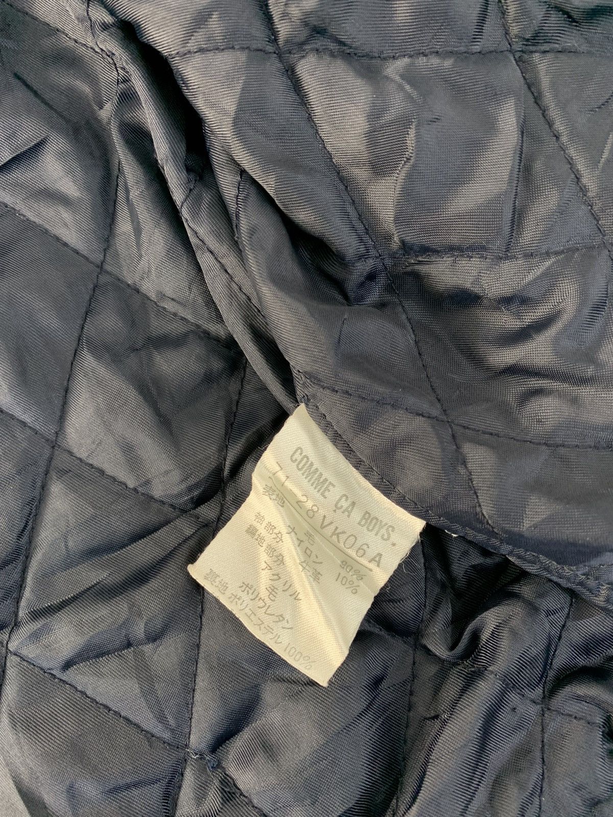 Japanese Brand × Vintage Comme Ca Boys Leather Sleeve Varsity Bomber Jacket Padded Size US S / EU 44-46 / 1 - 6 Thumbnail