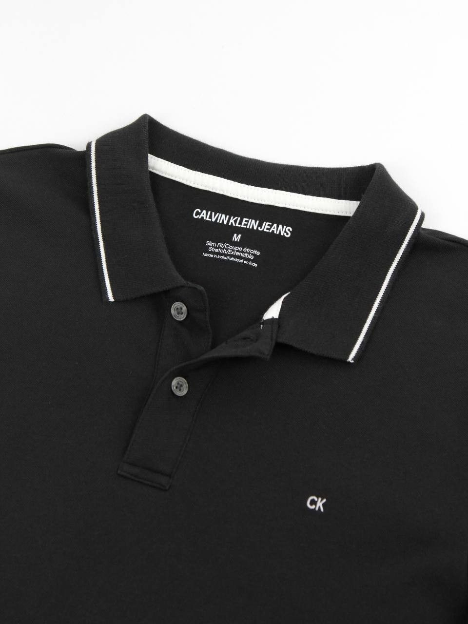 Calvin Klein CALVIN KLEIN JEANS Black Slim Polo Shirt with Logo Size US M / EU 48-50 / 2 - 7 Thumbnail